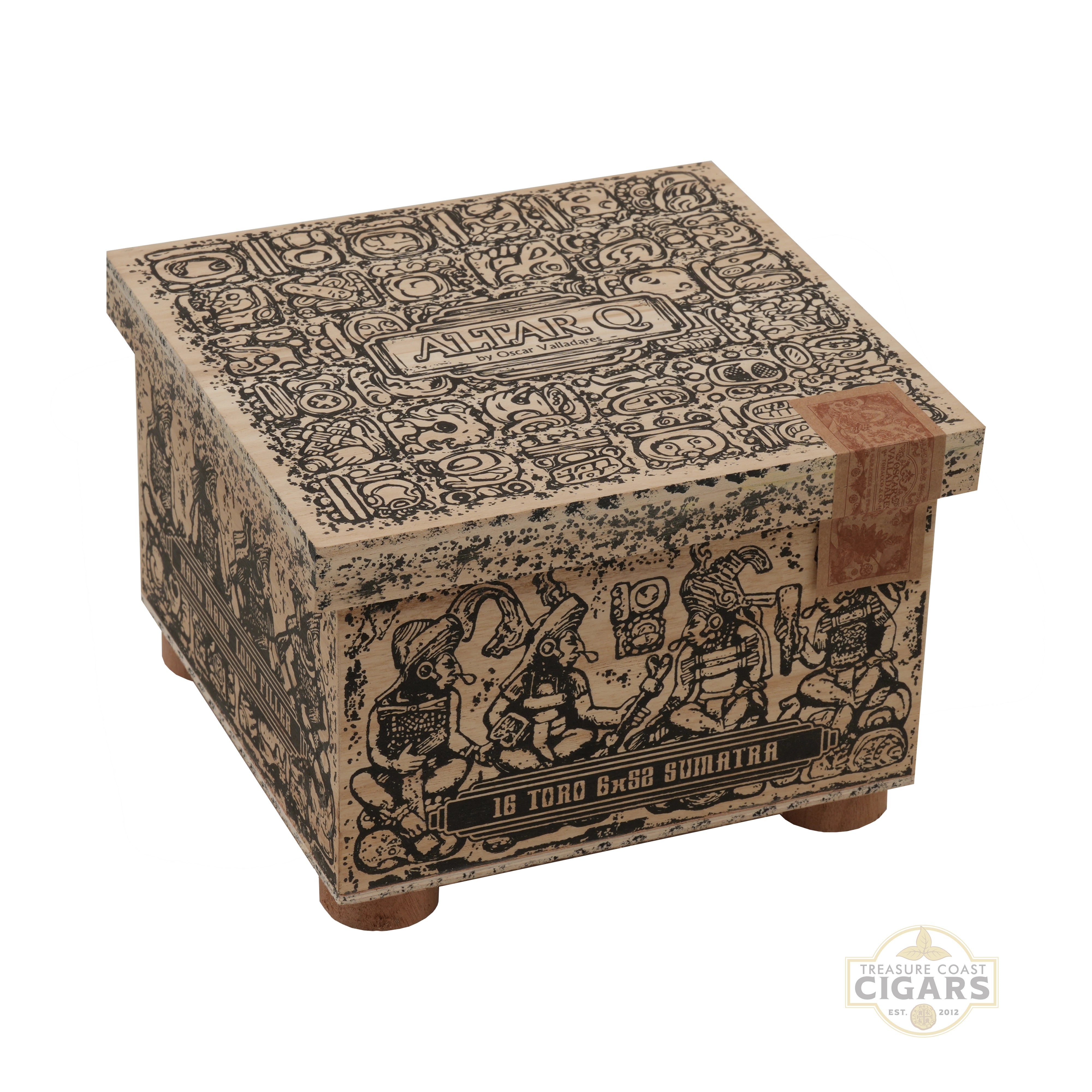 Altar Q box of cigars on a white background