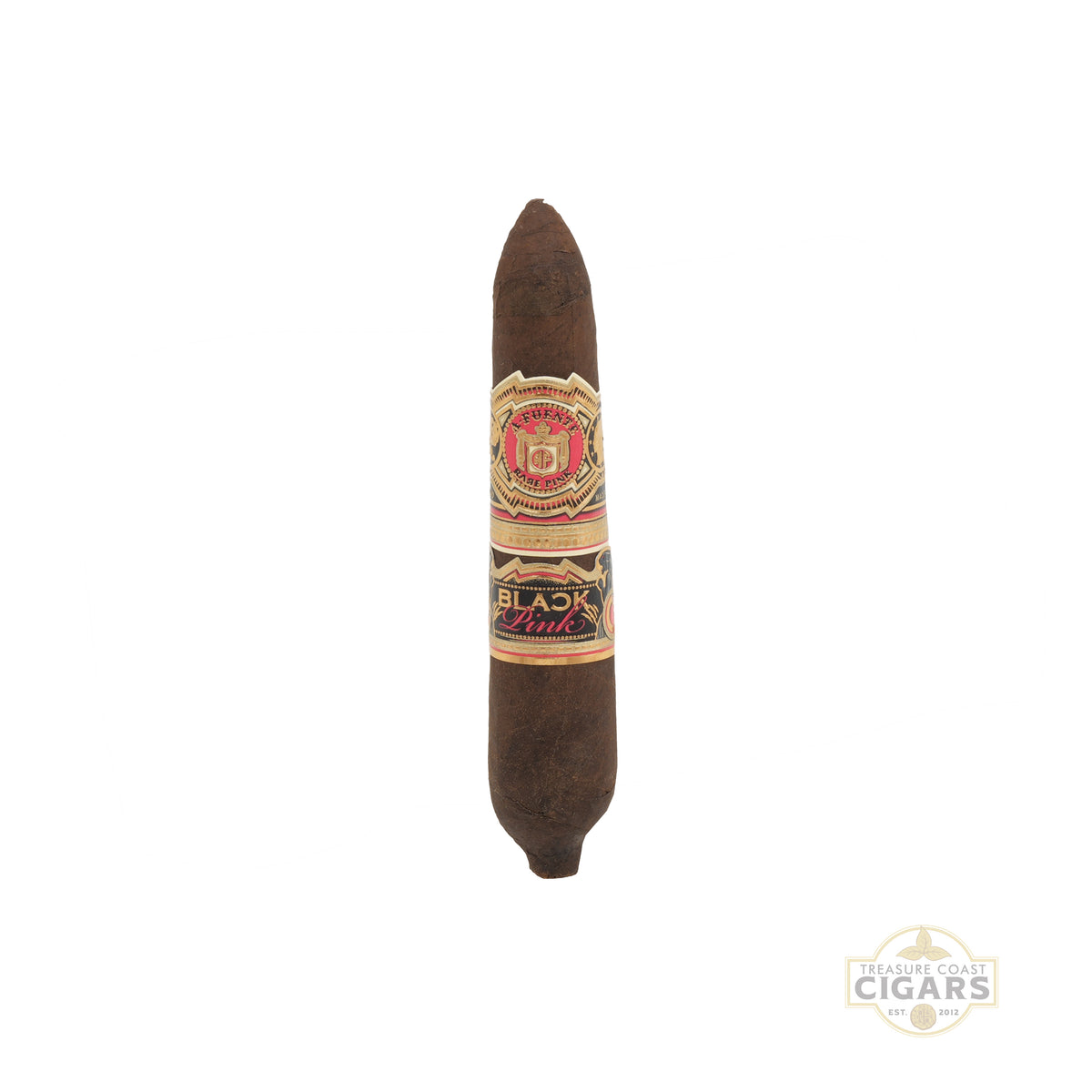 a single cigar on a white background