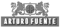 Arturo Fuente logo with two lions and the brand name on a black background