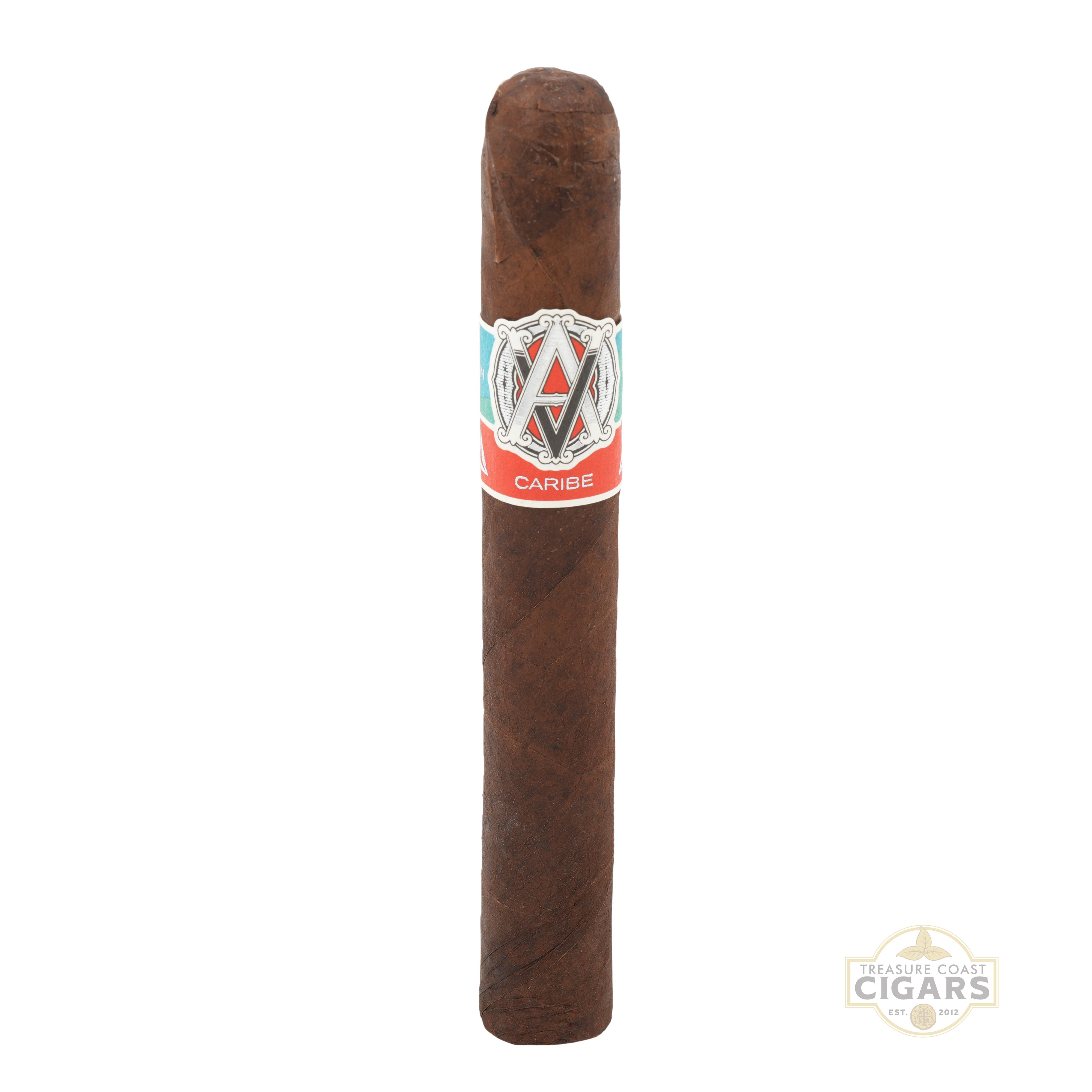 Cigar with a visible label on a white background