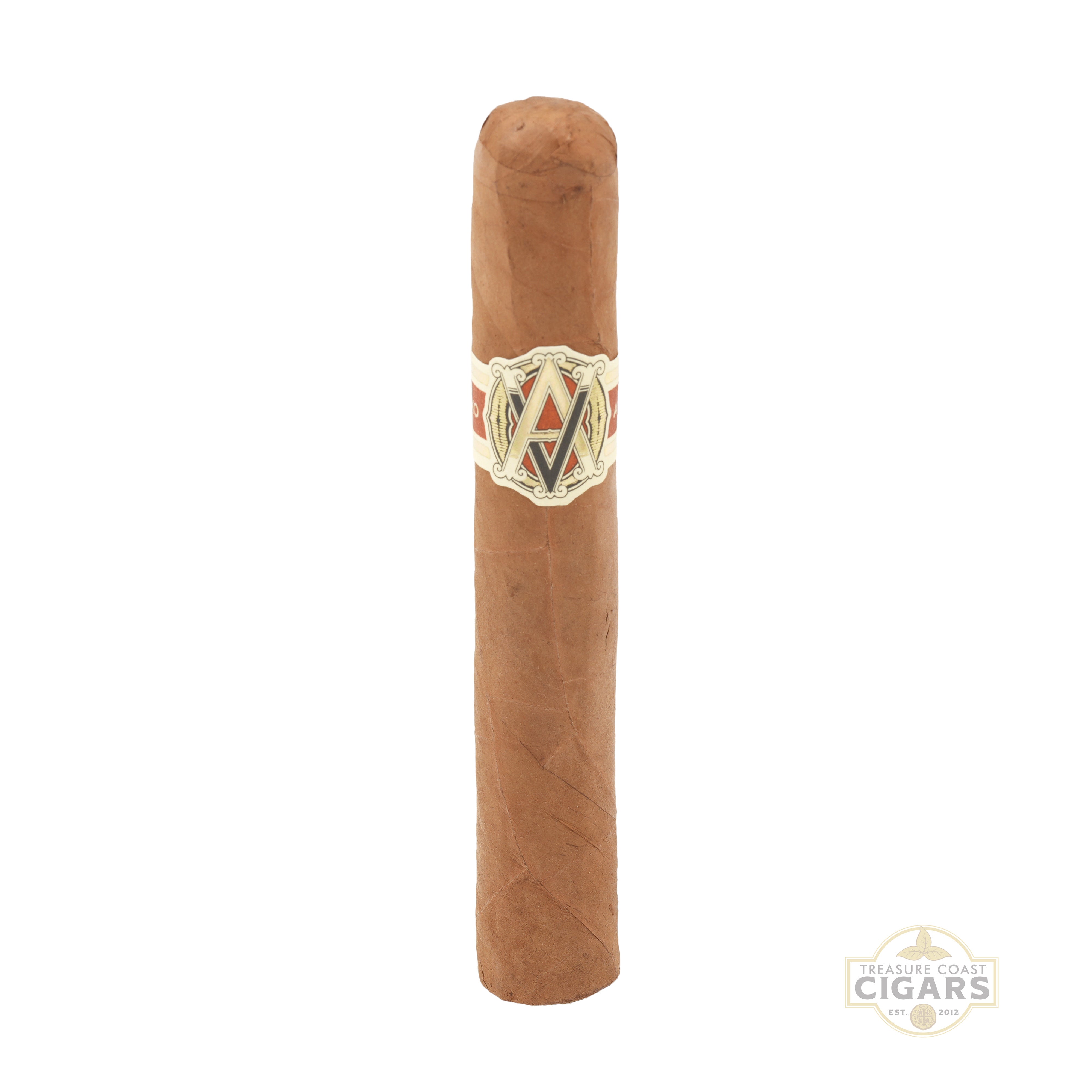 Cigar with a brand logo on a white background