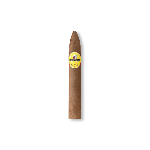 Cigar with a visible label on a white background
