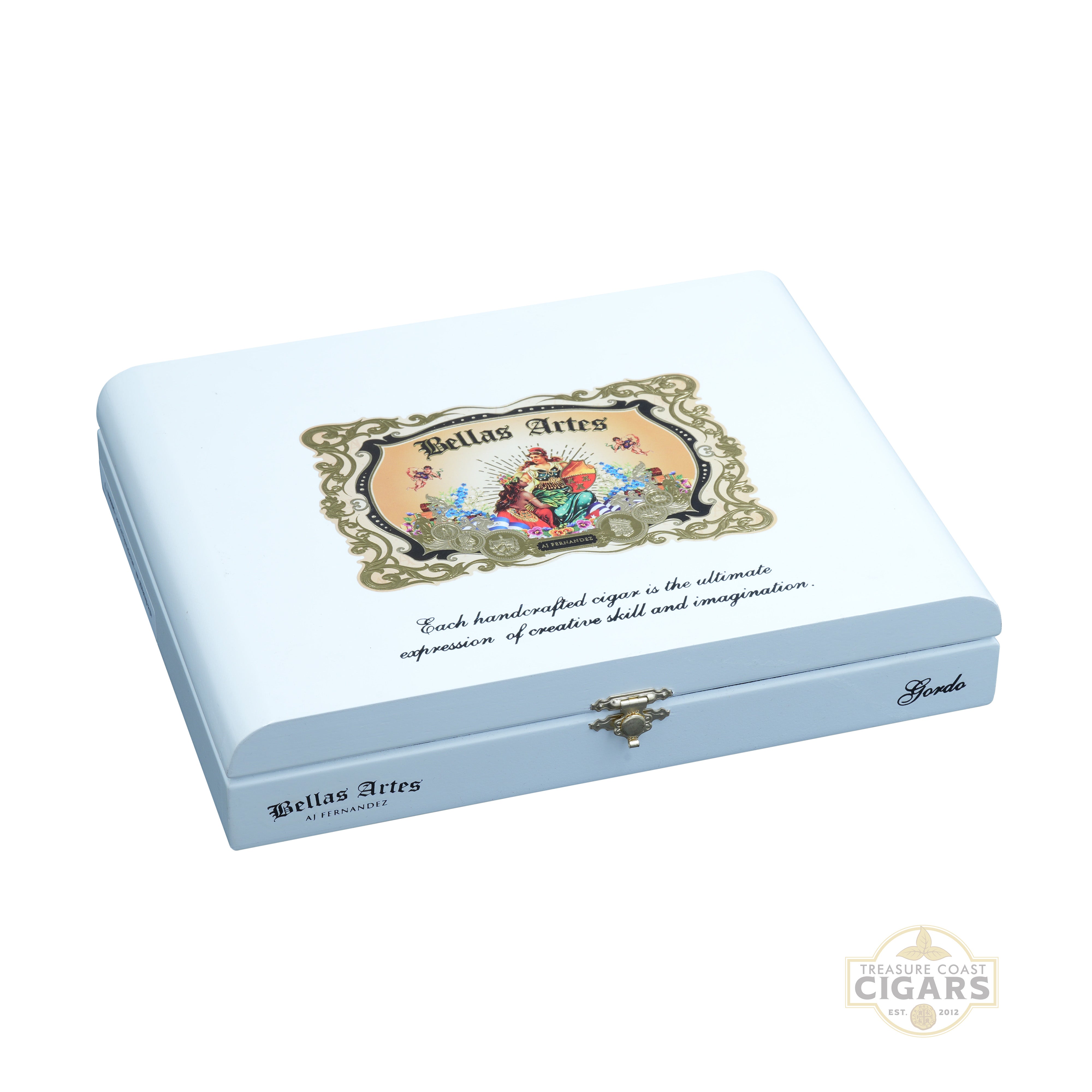 Bellas Artes cigar box with decorative label on a white background