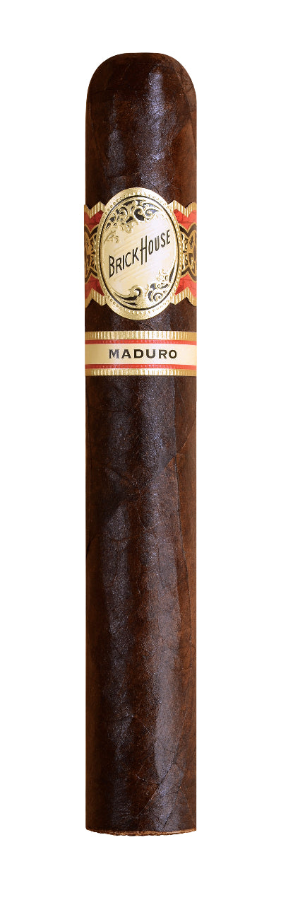Cigar with a label on a white background