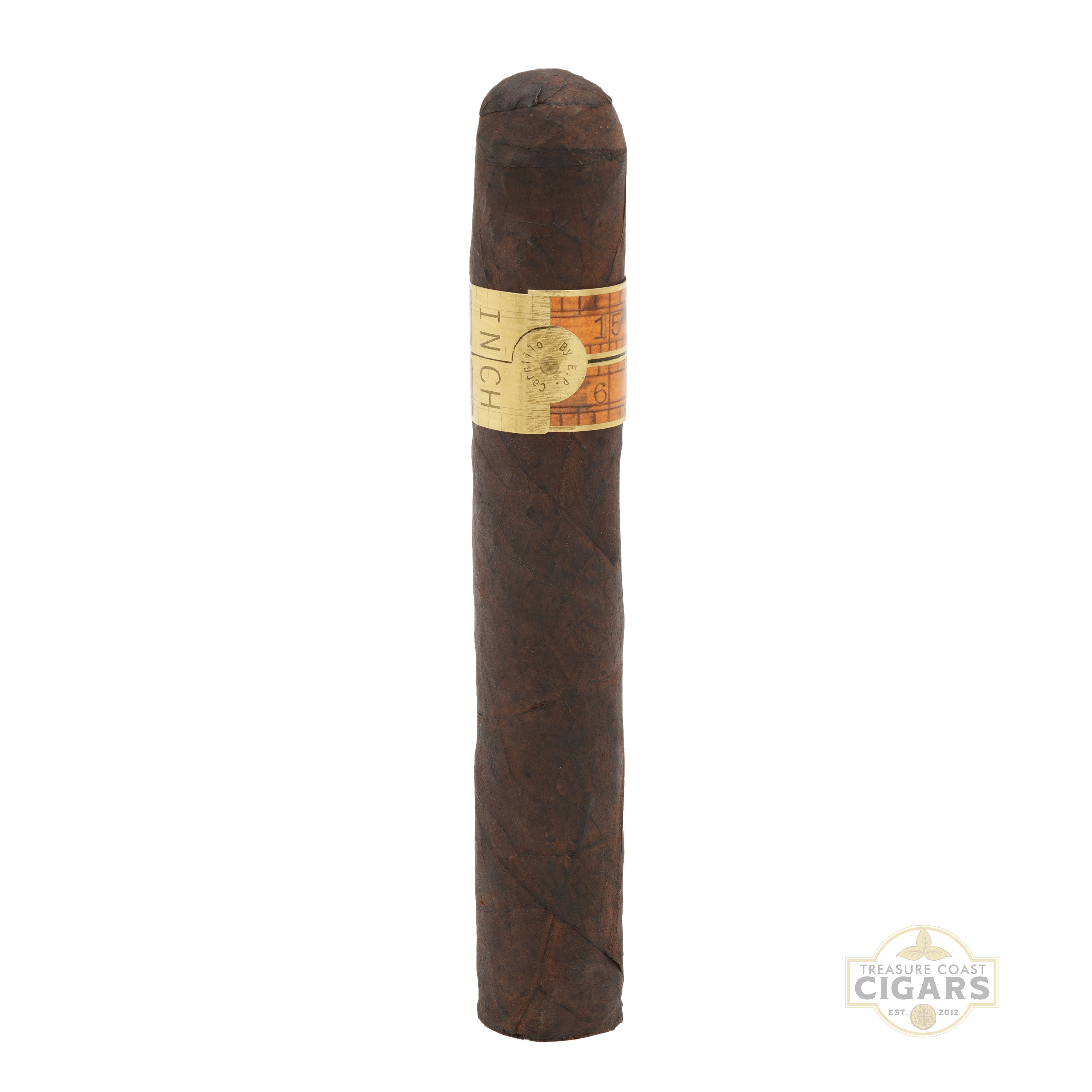 Cigar with a gold band on a white background