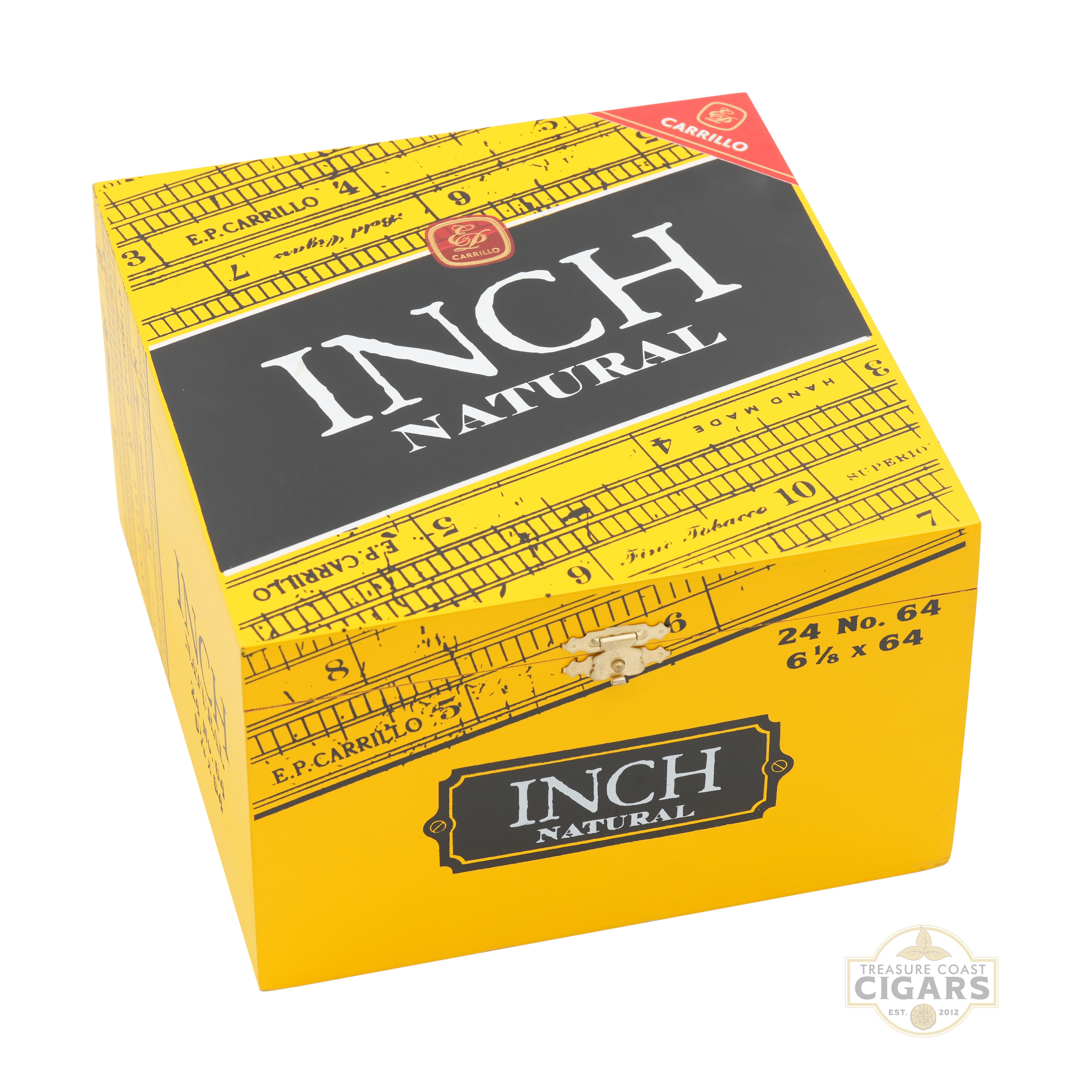 Box of Inch Natural cigars with yellow and black design