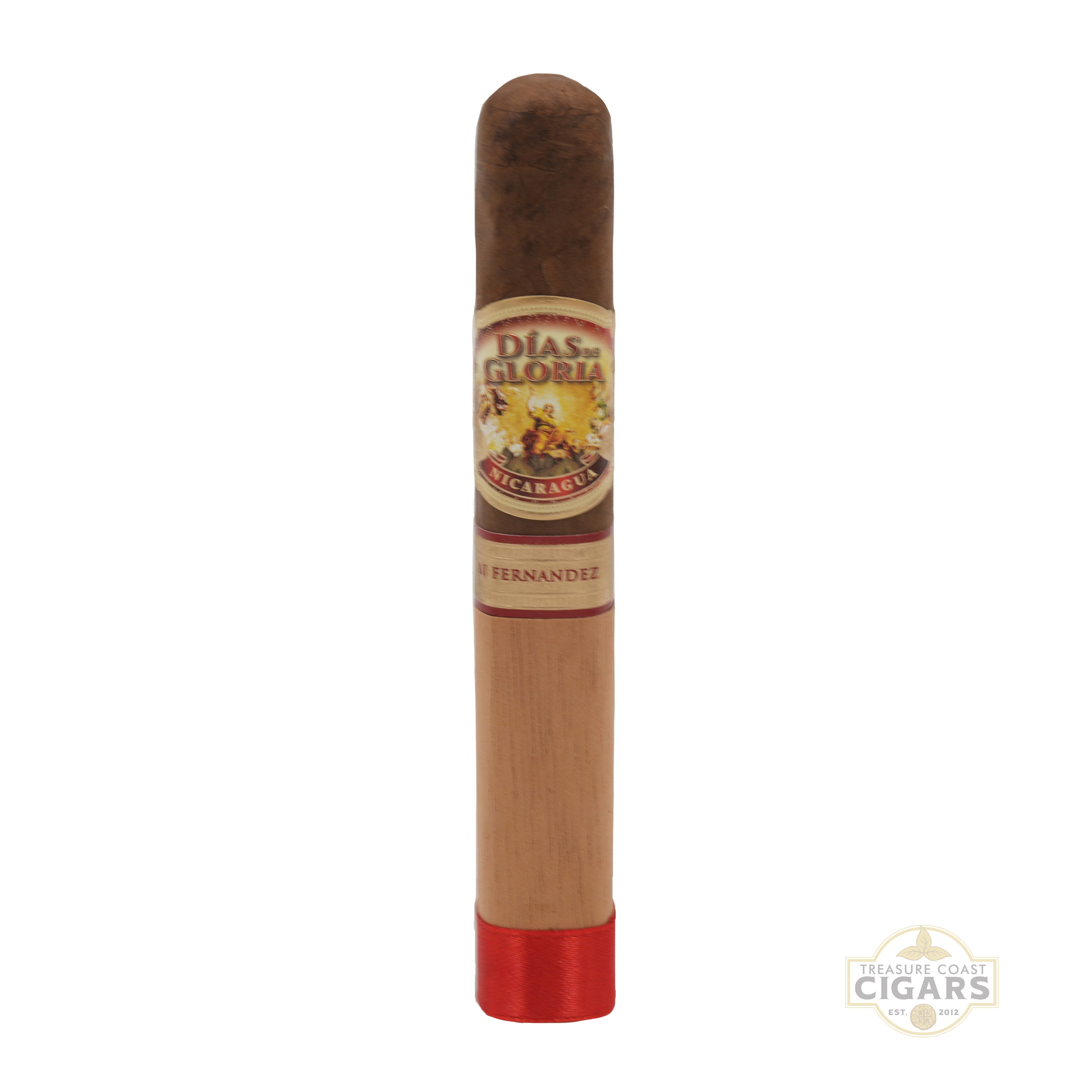 Cigar with 'Dias de Gloria' label on a white background
