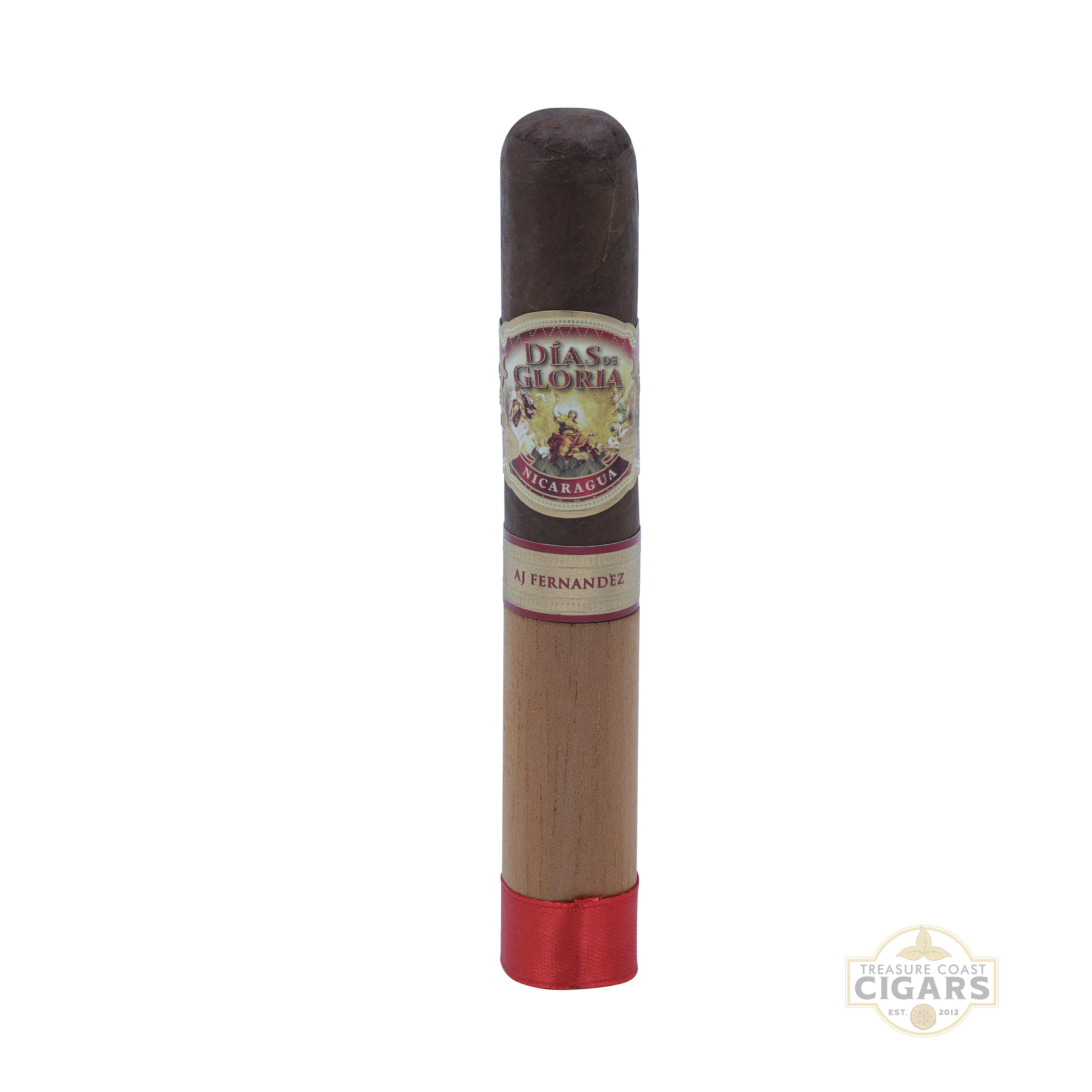 Cigar with 'Dias de Gloria' label on a white background