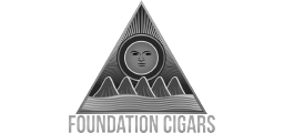 Logo of Foundation Cigars with a pyramid design and text below.