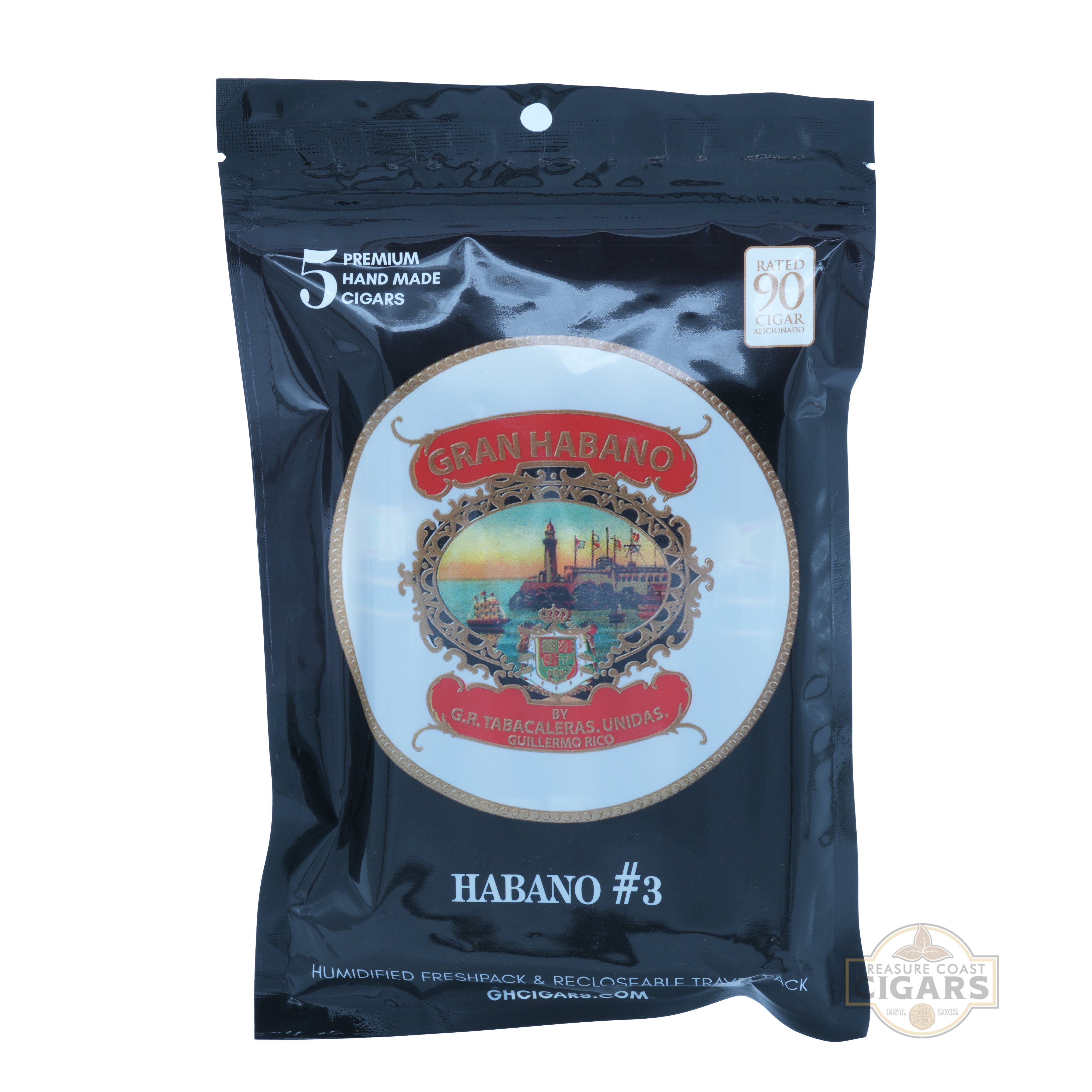 Gran Habano Habano #3 cigar packaging on a white background