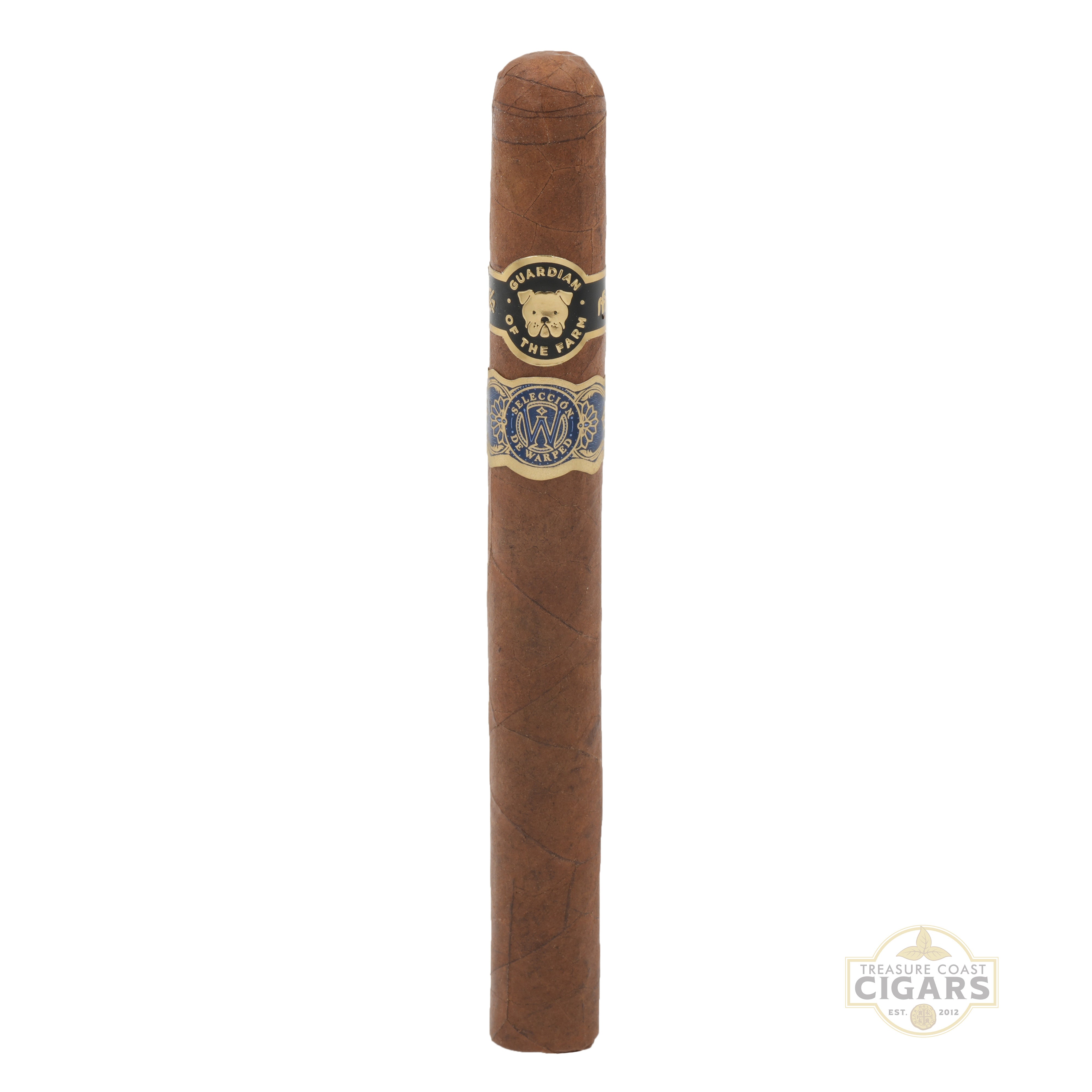 Cigar with a brand logo on a white background