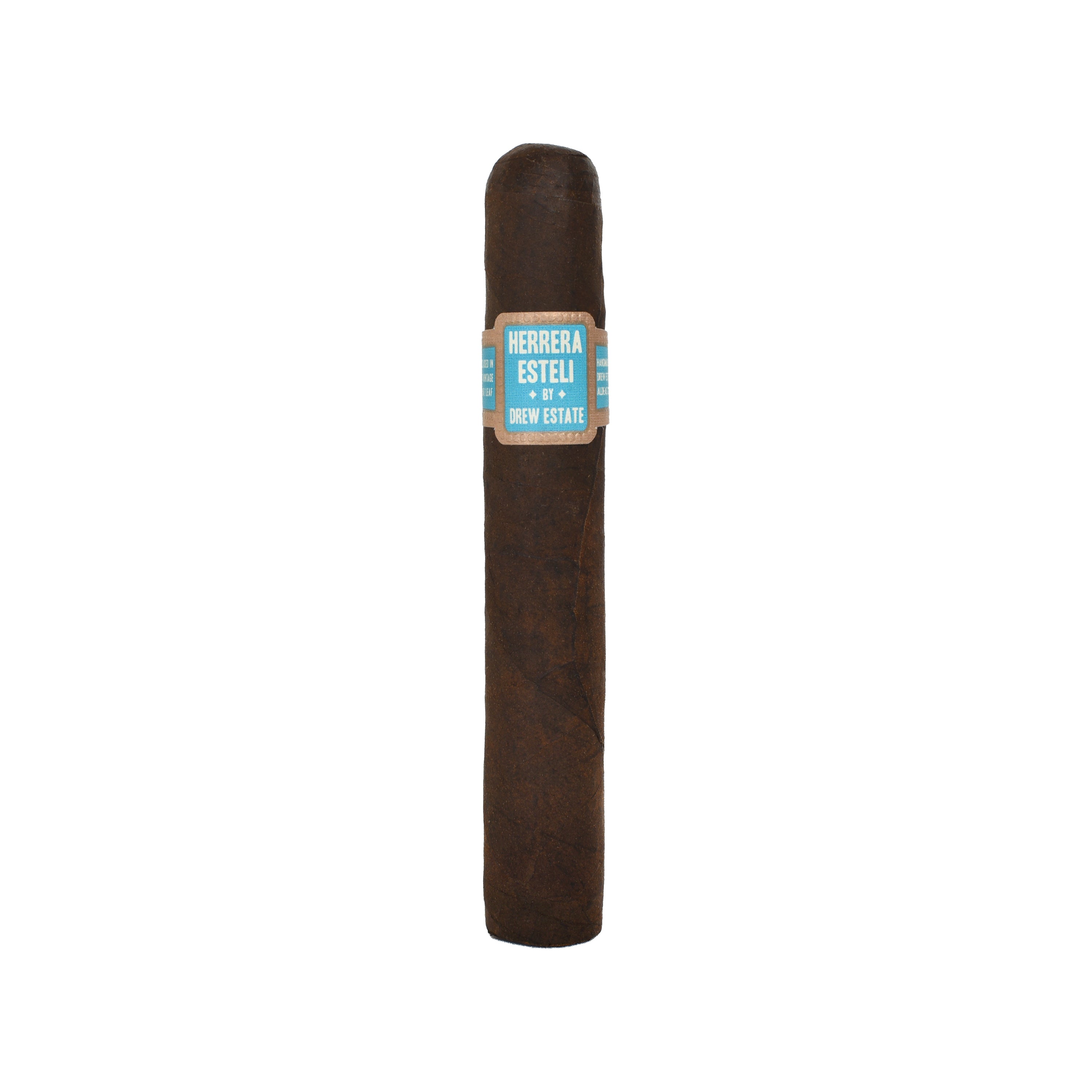 Single Cigar with a Herrera Esteli label on a white background