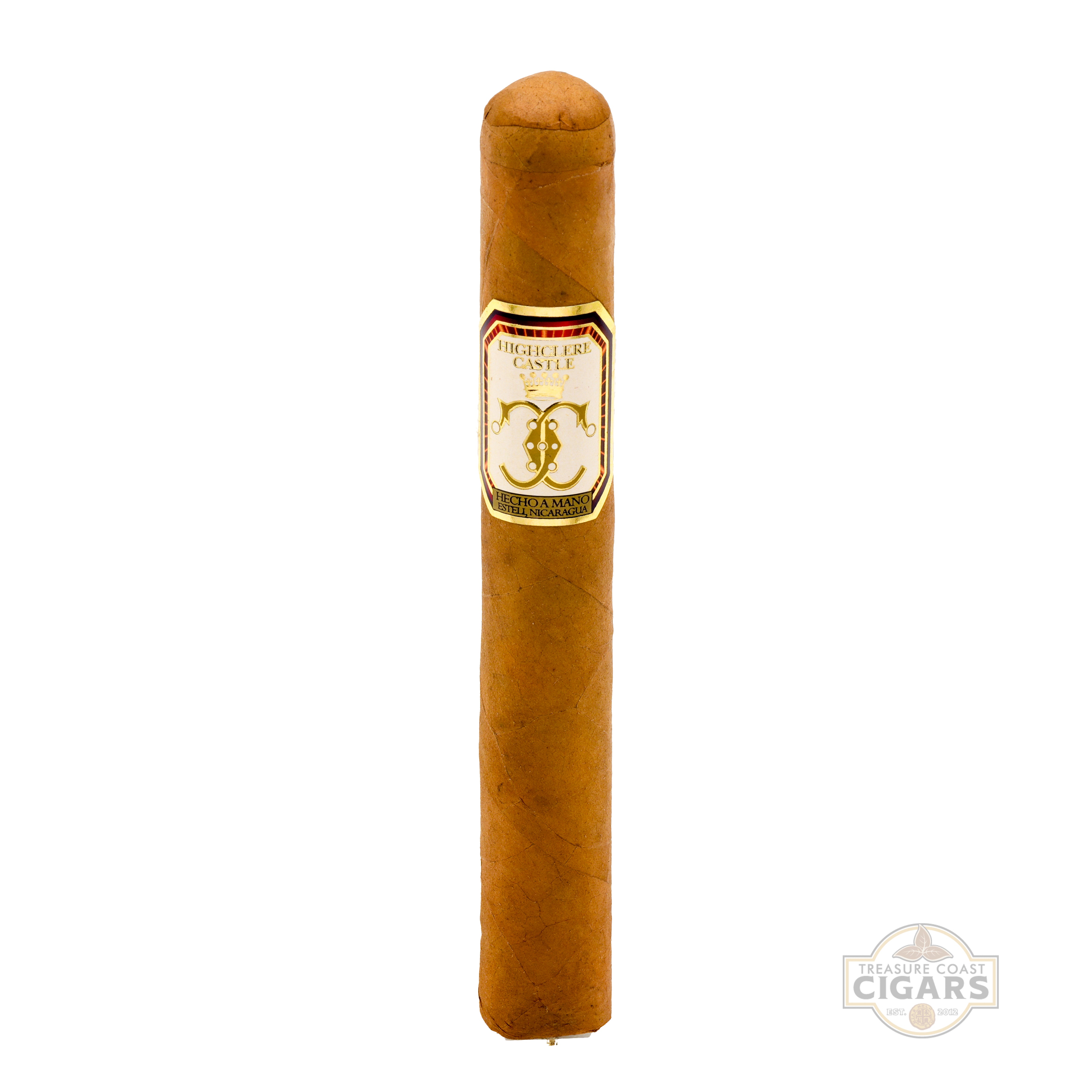 Cigar with a visible brand label on a white background