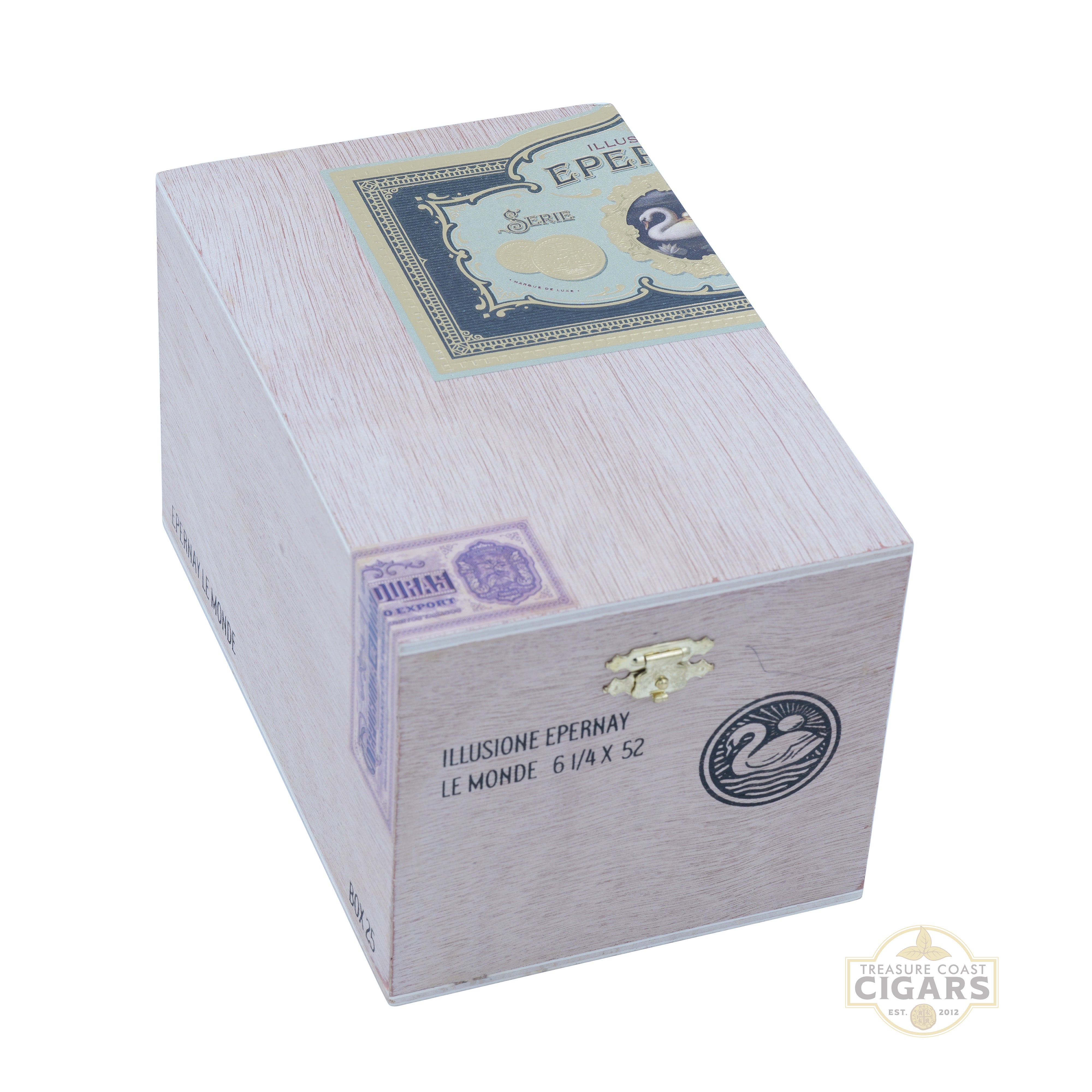 Cigar box with visible branding on a white background