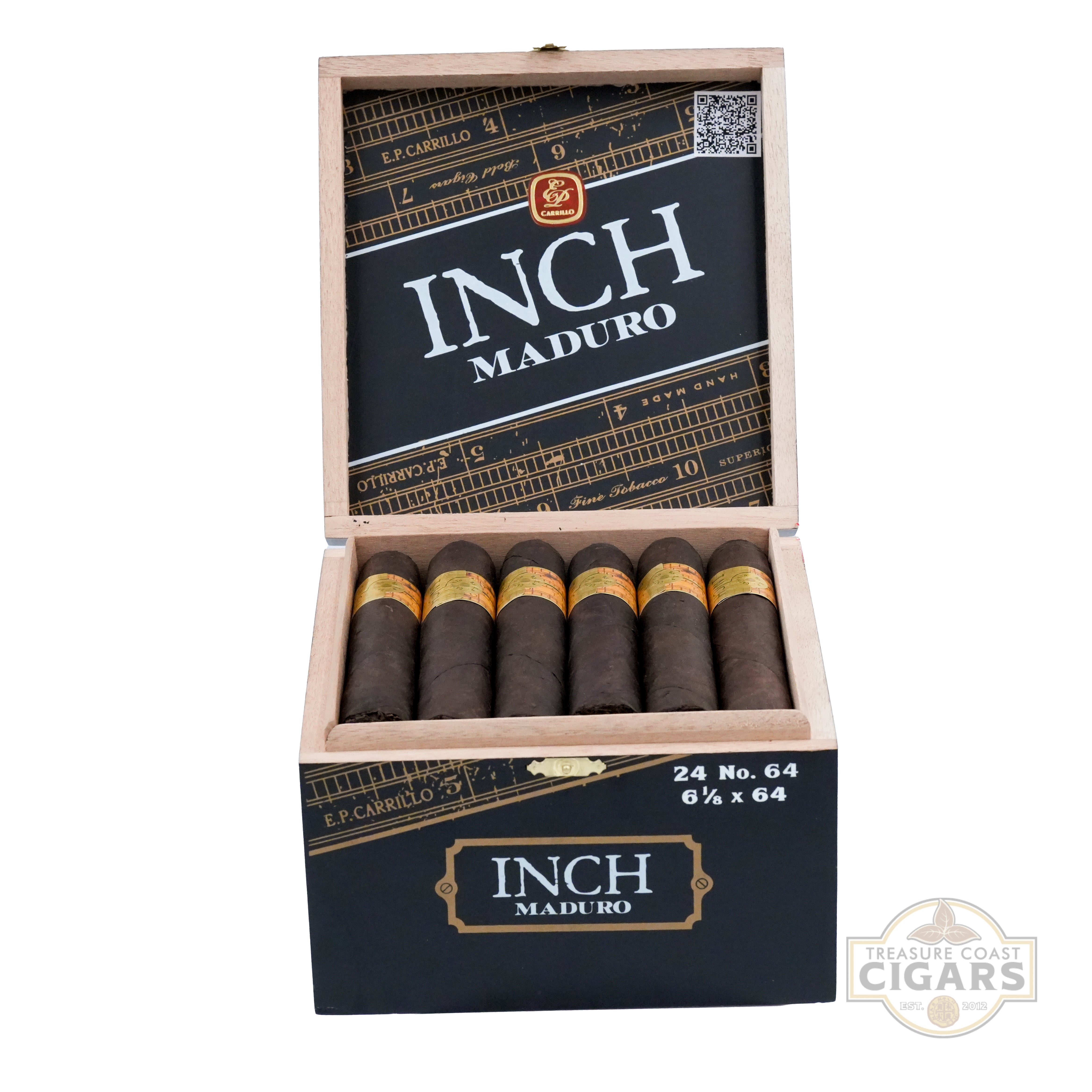Box of Inch Maduro cigars with visible branding on a white background