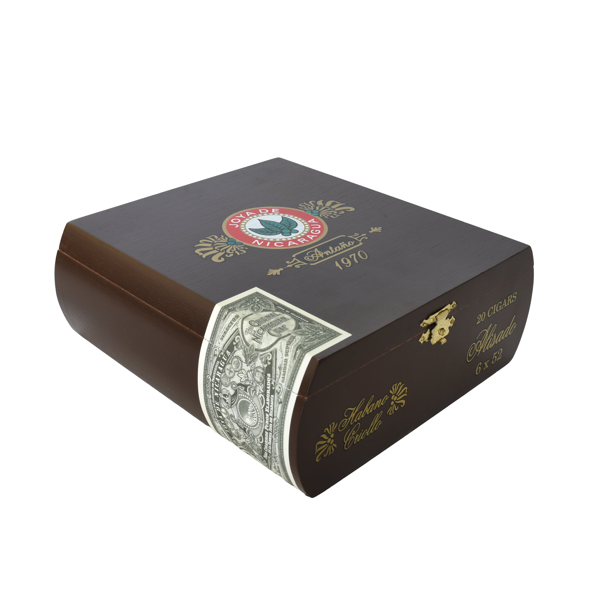 Cigar box with brand logo on a white background