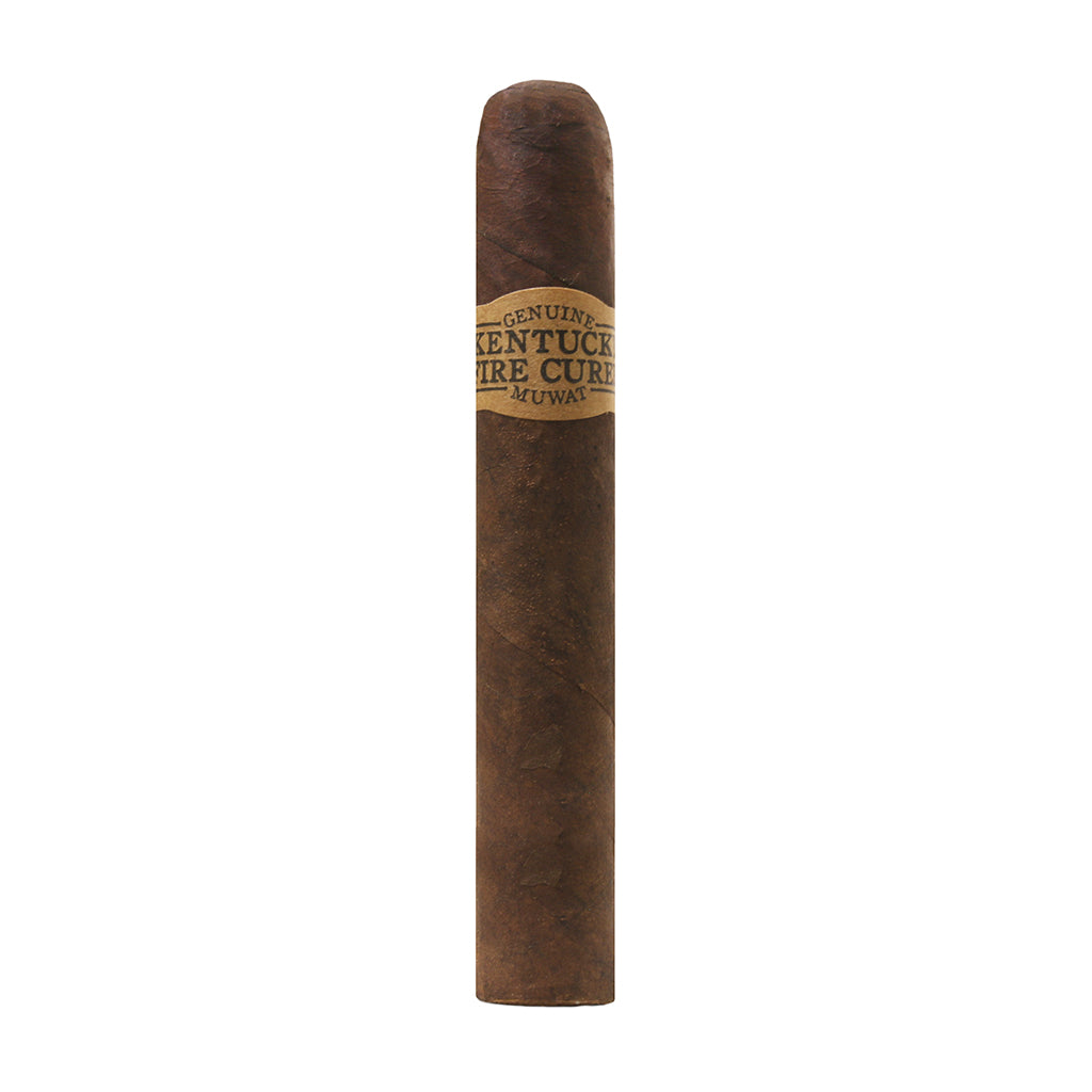 Cigar with a label on a white background