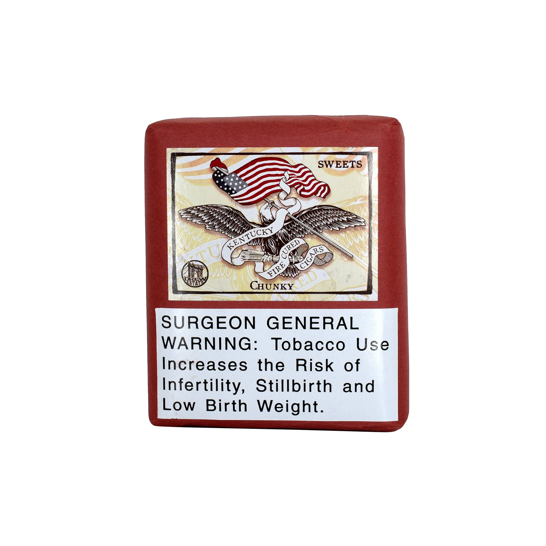 KFC Cigar package with eagle design and warning label on a white background