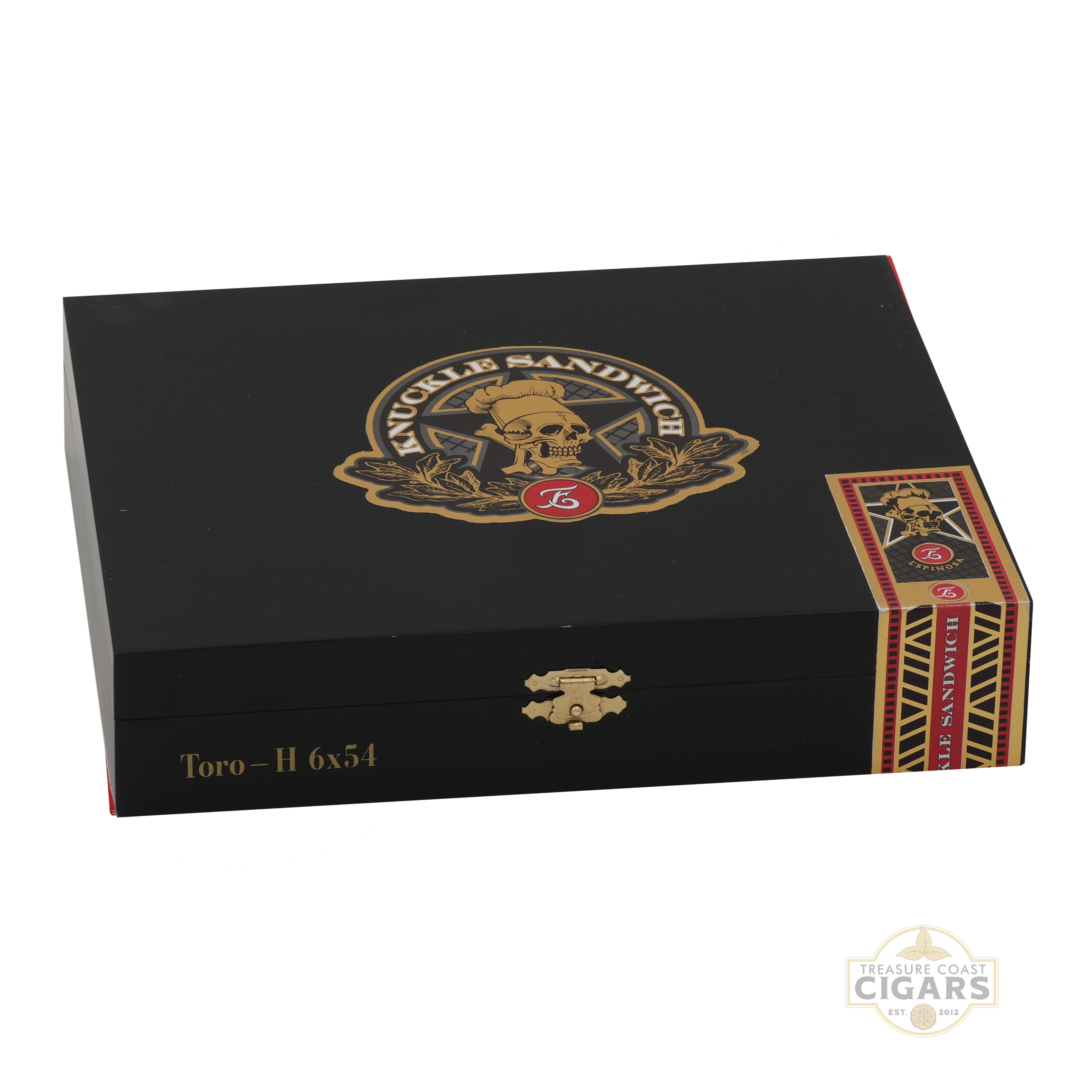 Closed box of Knuckle Sandwich Maduro Toro on a white background