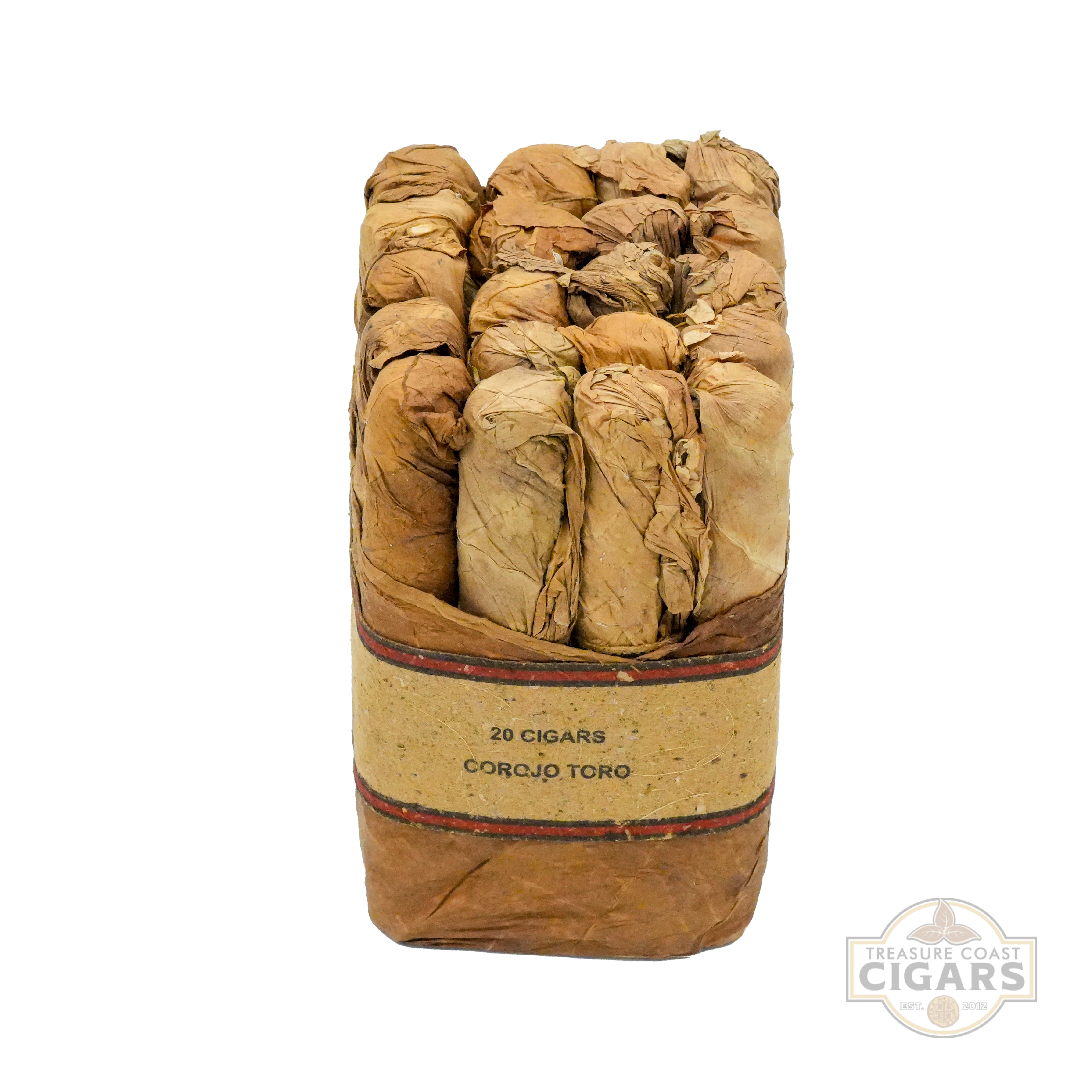 Pack of Corojo Toro cigars with visible branding on a white background
