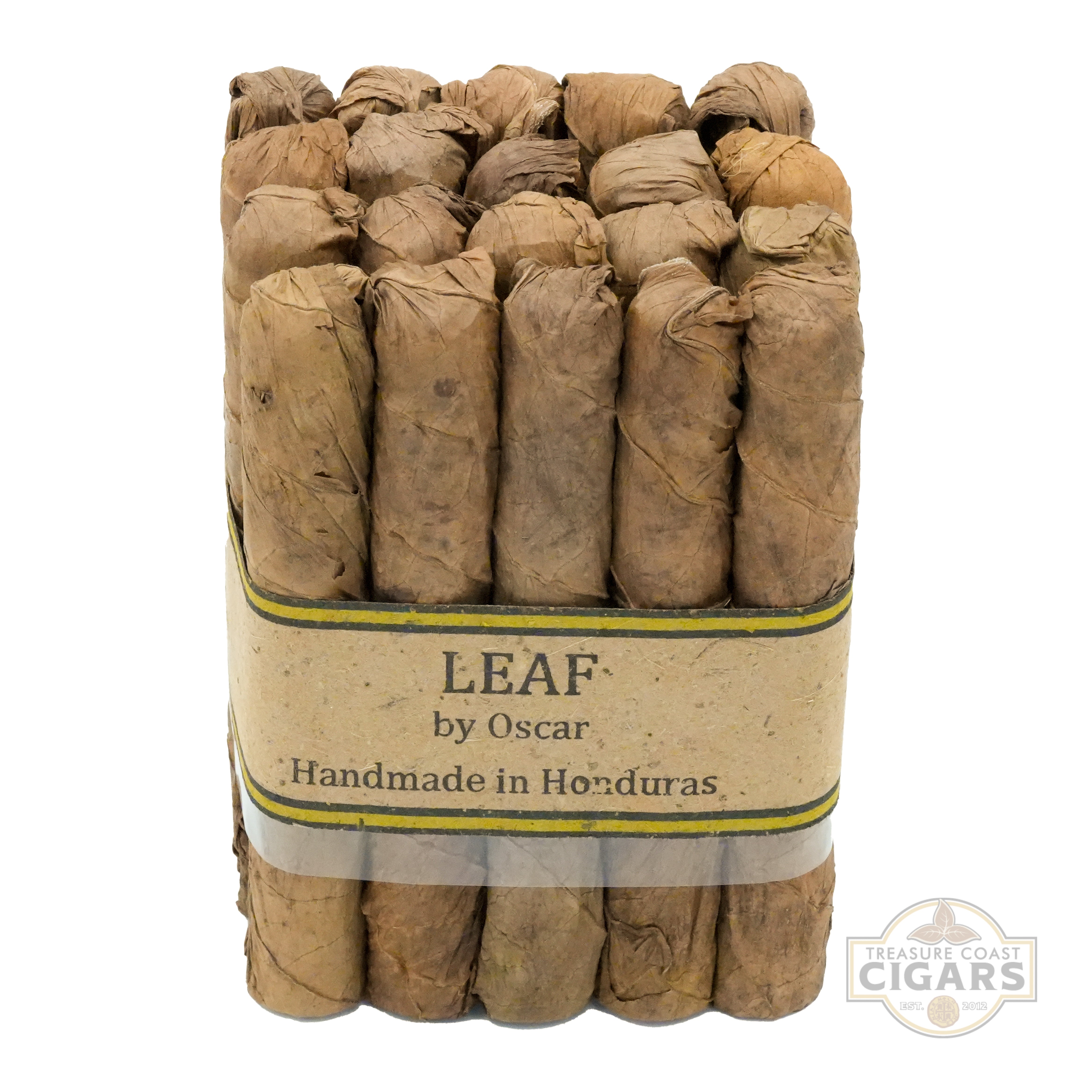 Bundle of Leaf by Oscar Sumatra toro cigars labeled 'Leaf by Oscar' with a visible brand logo on a white background