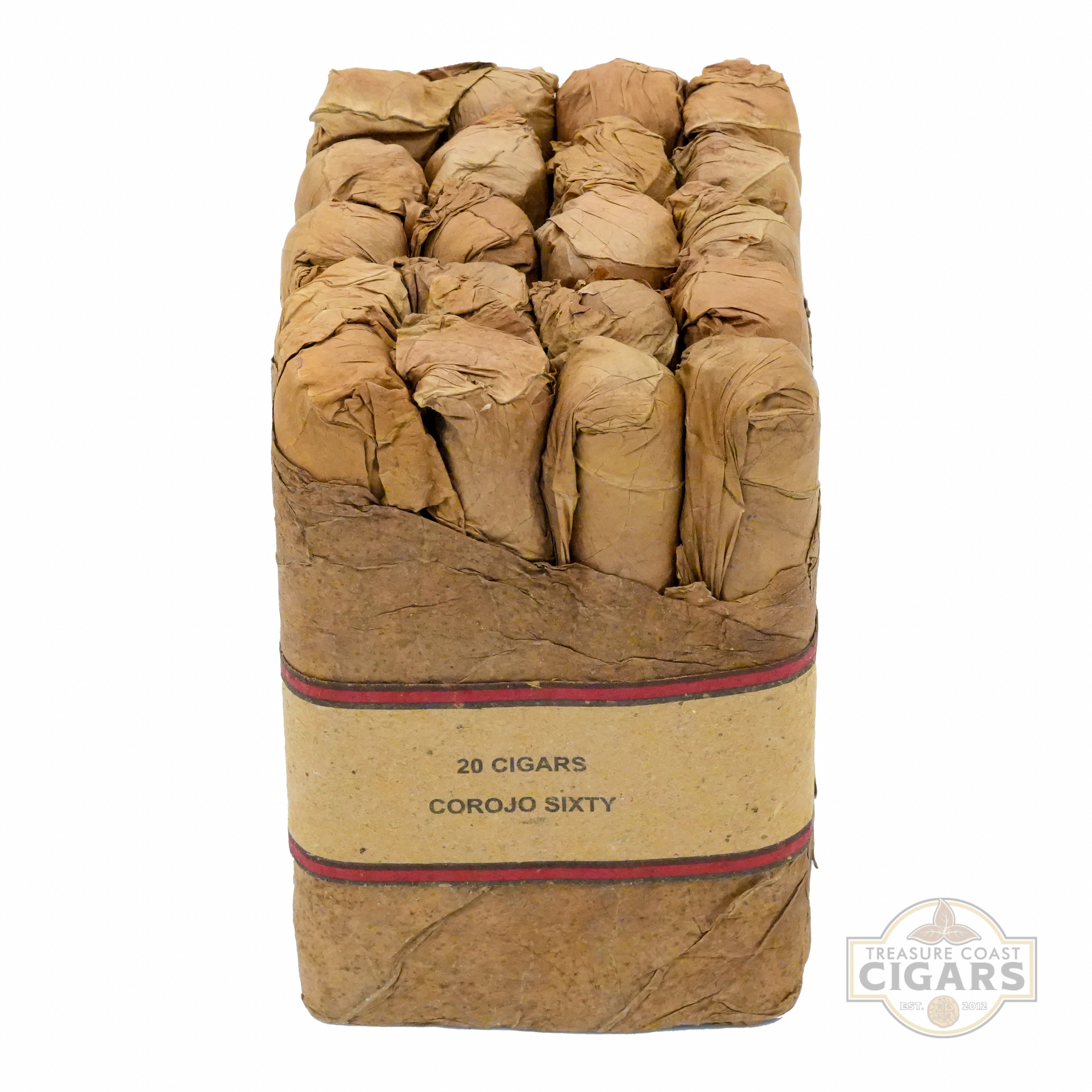 Pack of corojo cigars with visible branding on a white background