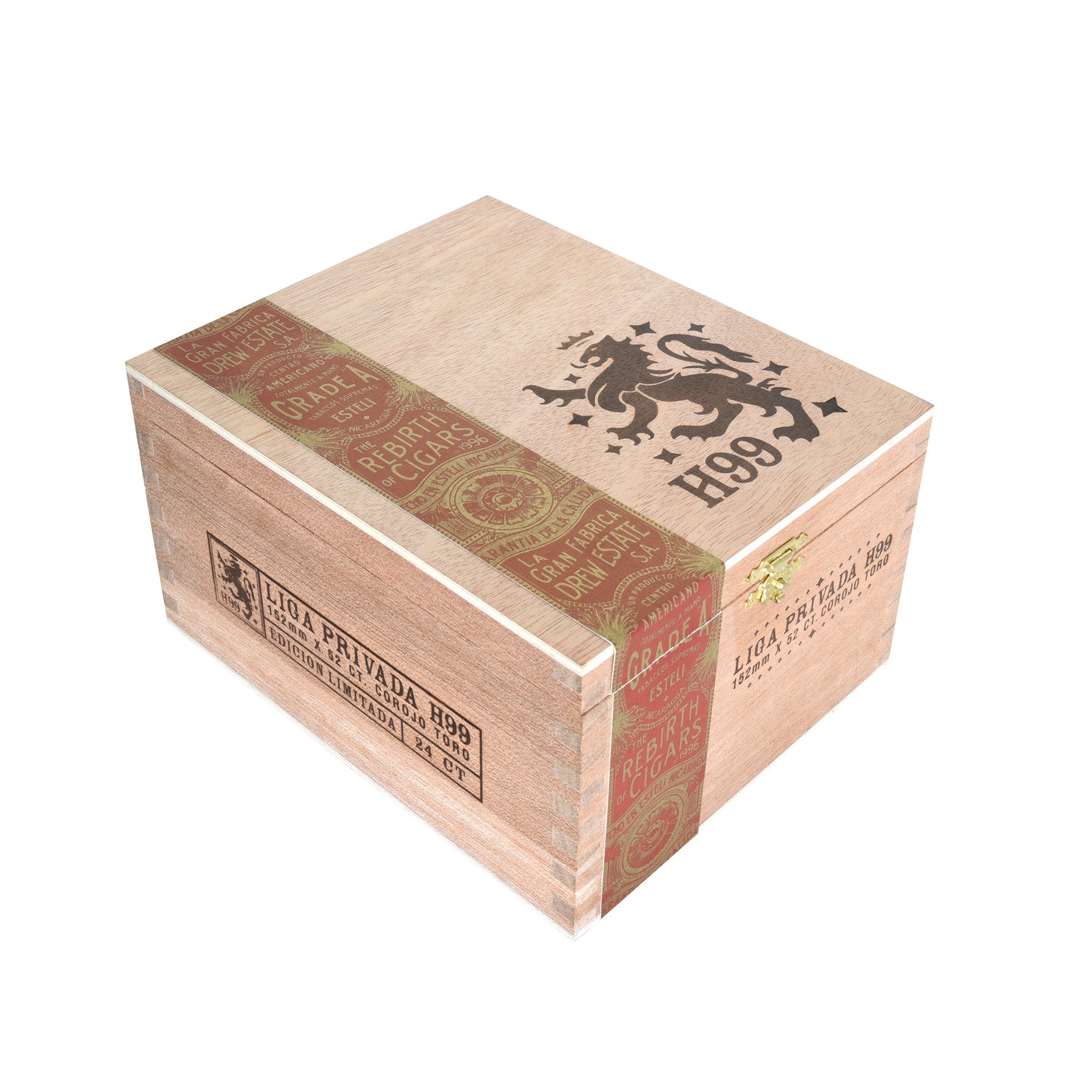 Cigar box with brand logo on a white background