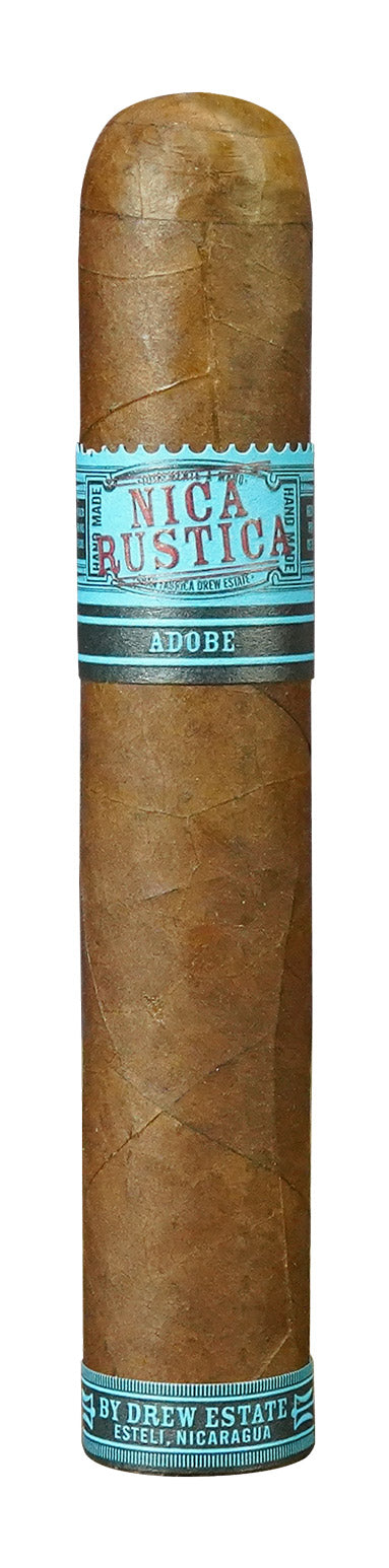 Cigar with 'Nica Rustica' label on a white background