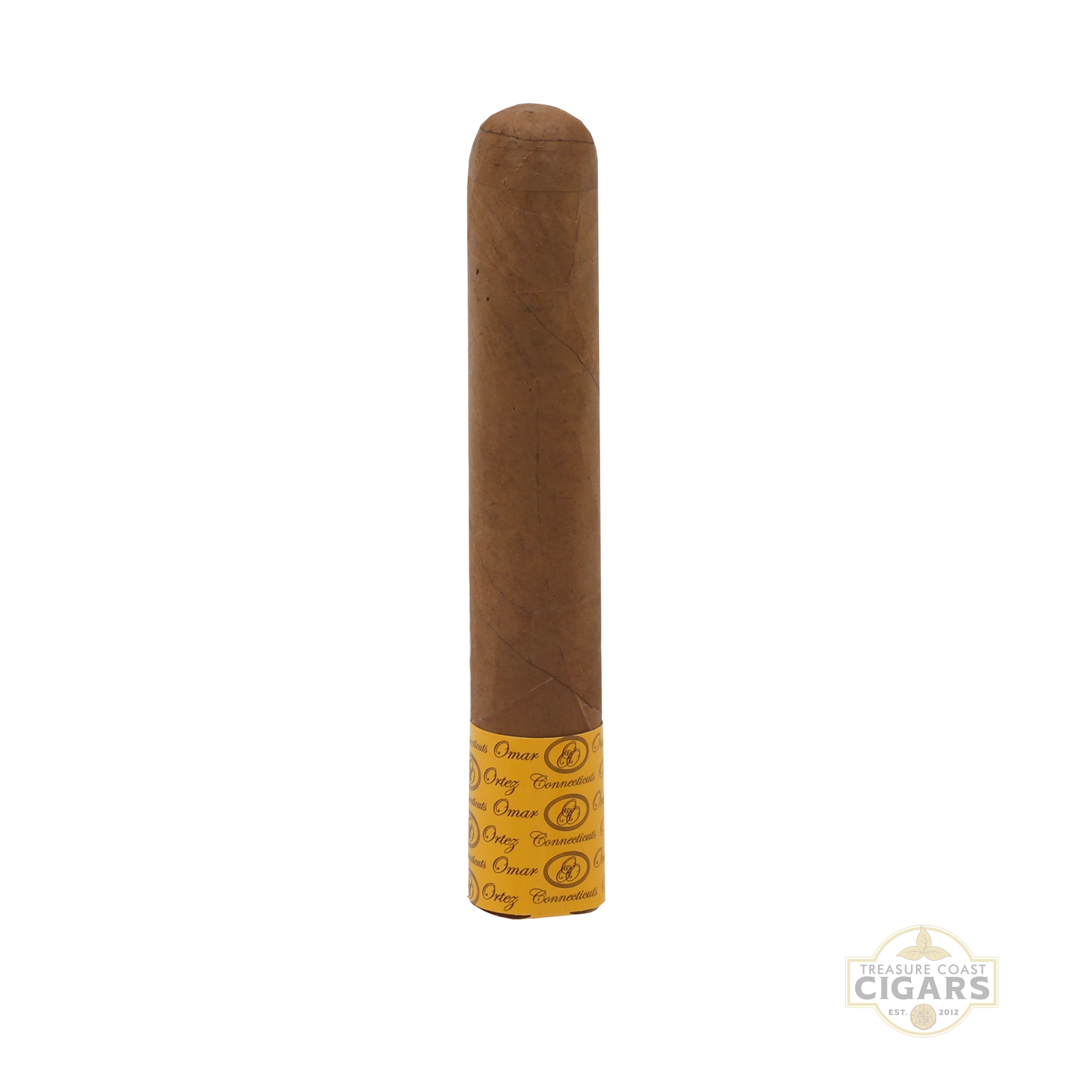Omar Ortez Original Connecticut Cigar with band on a white background
