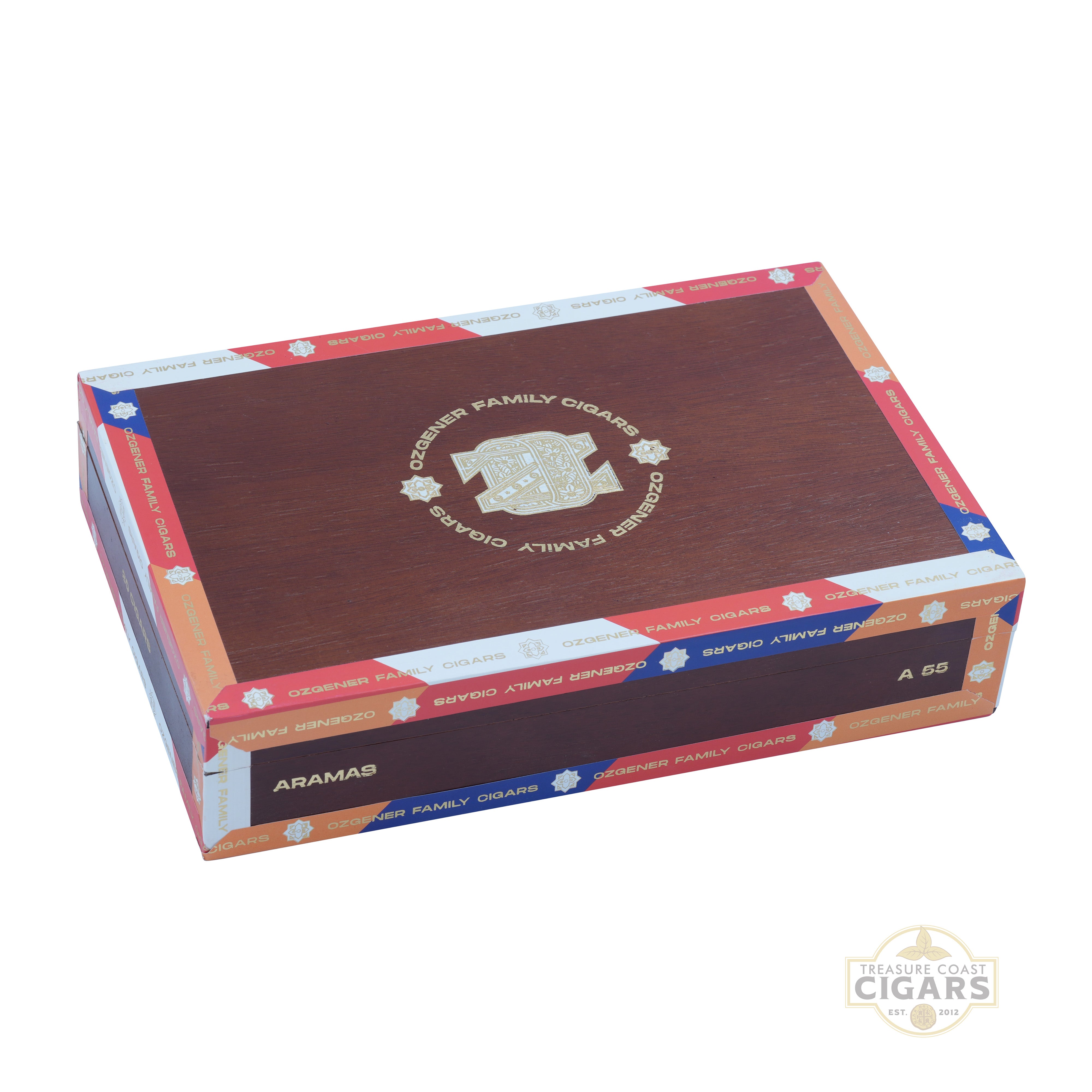 Cigar box with visible branding on a white background