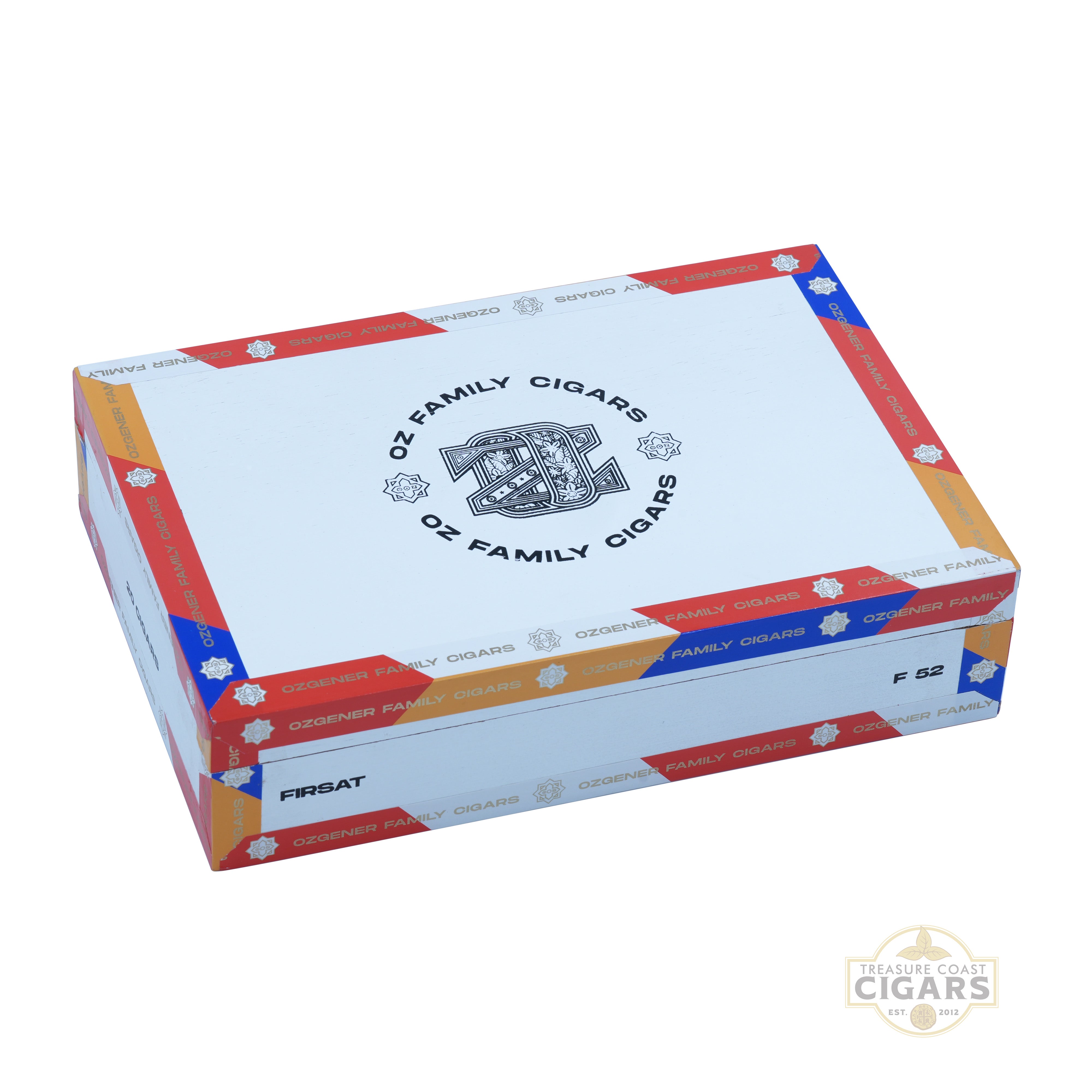 Box of Oz Family Cigars on a white background