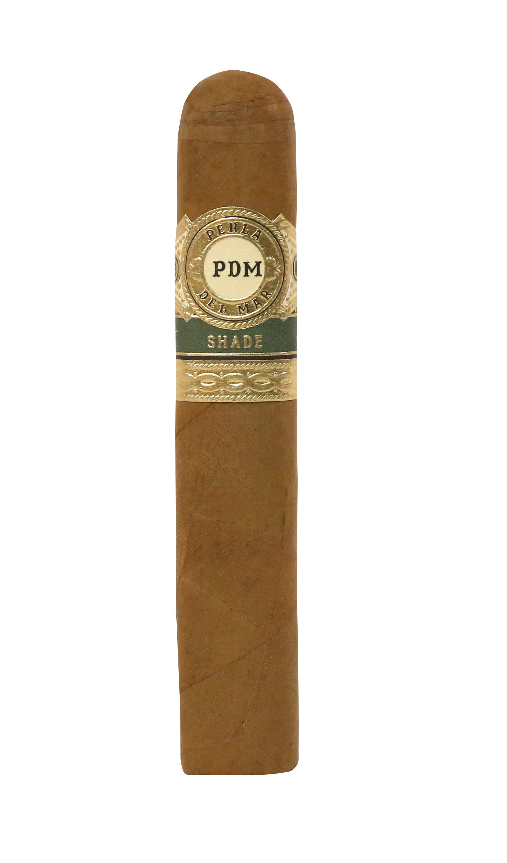Cigar with 'PDM' label on a white background