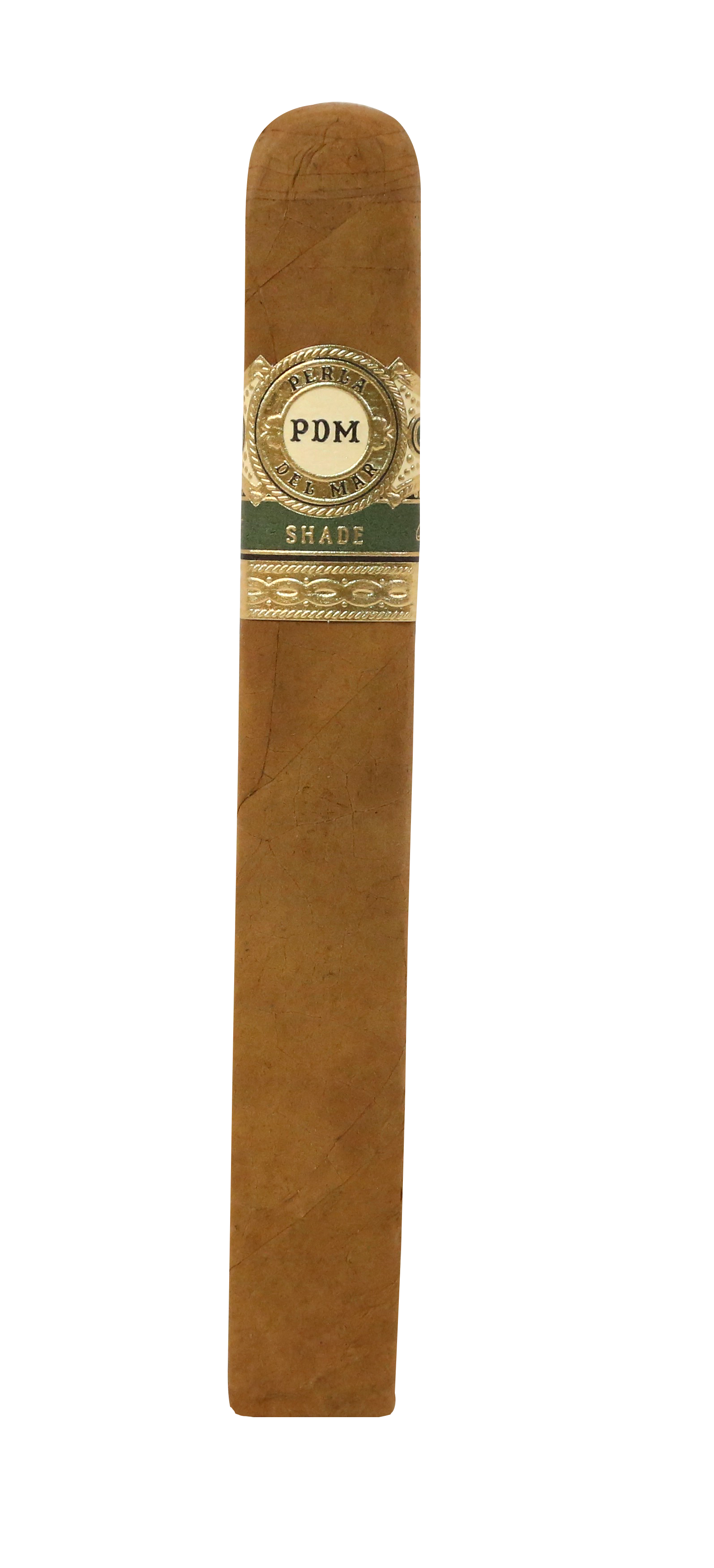 Cigar with a visible label on a white background