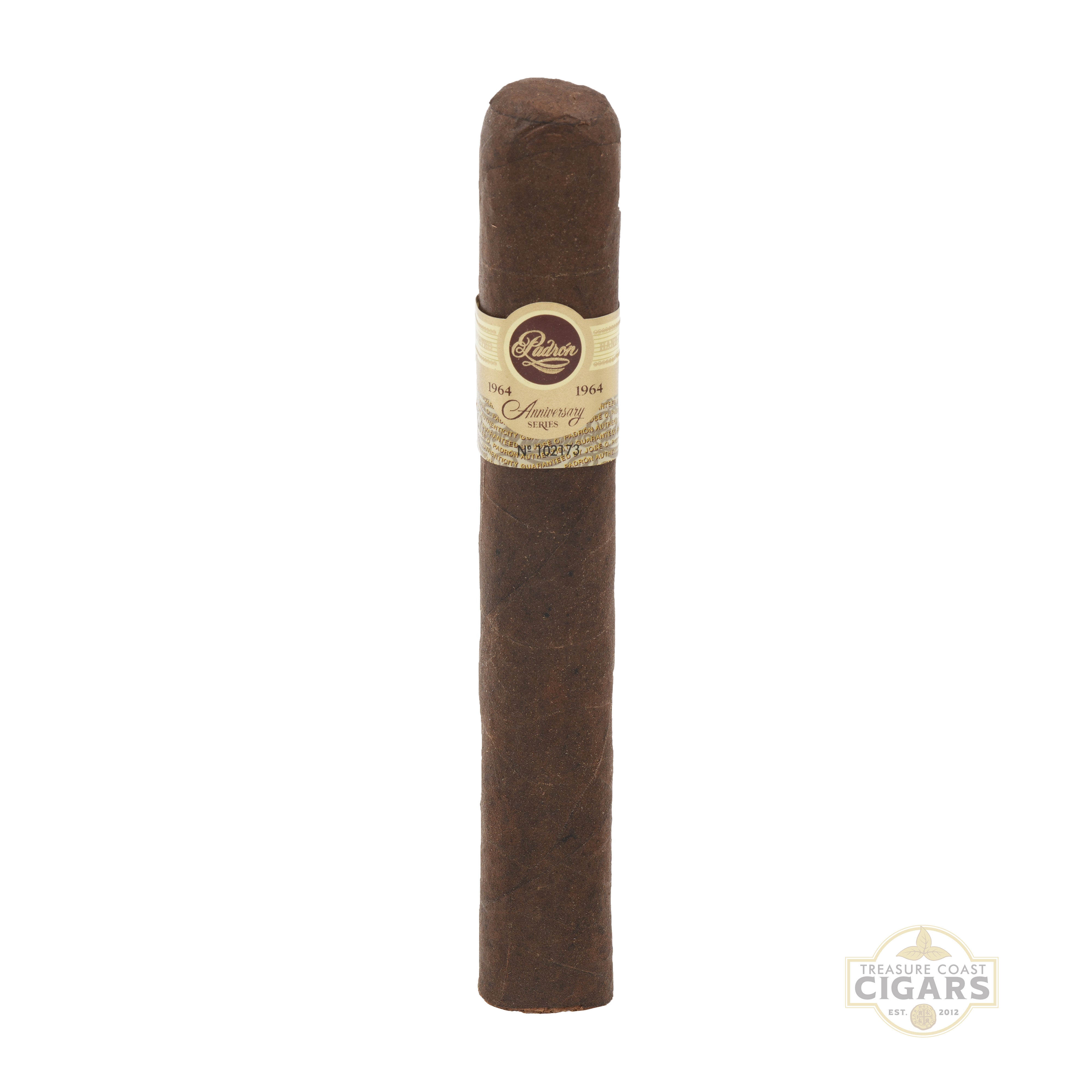 Cigar with a label on a white background