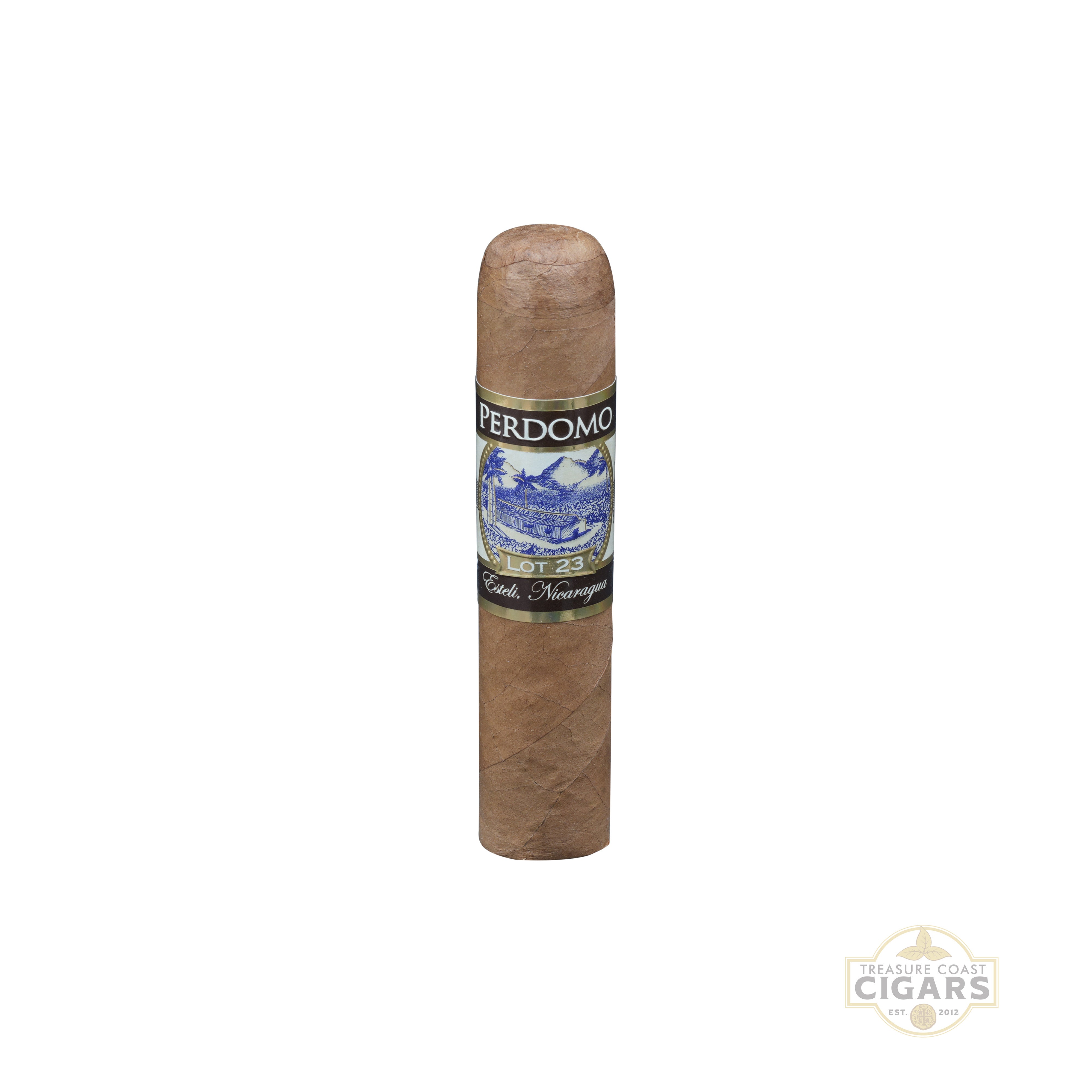 Perdomo Lot 23 Connecticut Gordito cigar with label on a white background