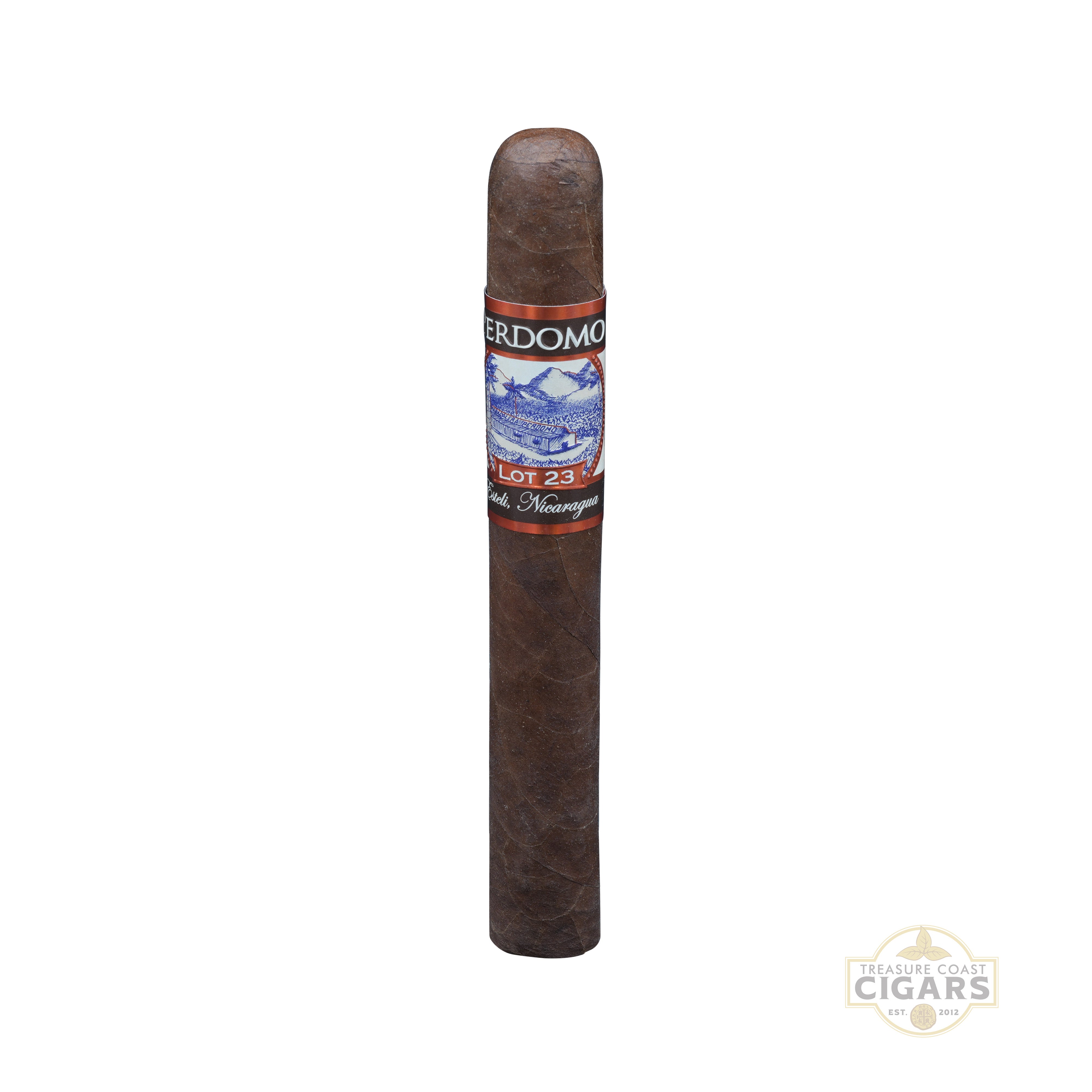 Perdomo Lot 23 Sun Grown Toro Cigar with a label on a white background