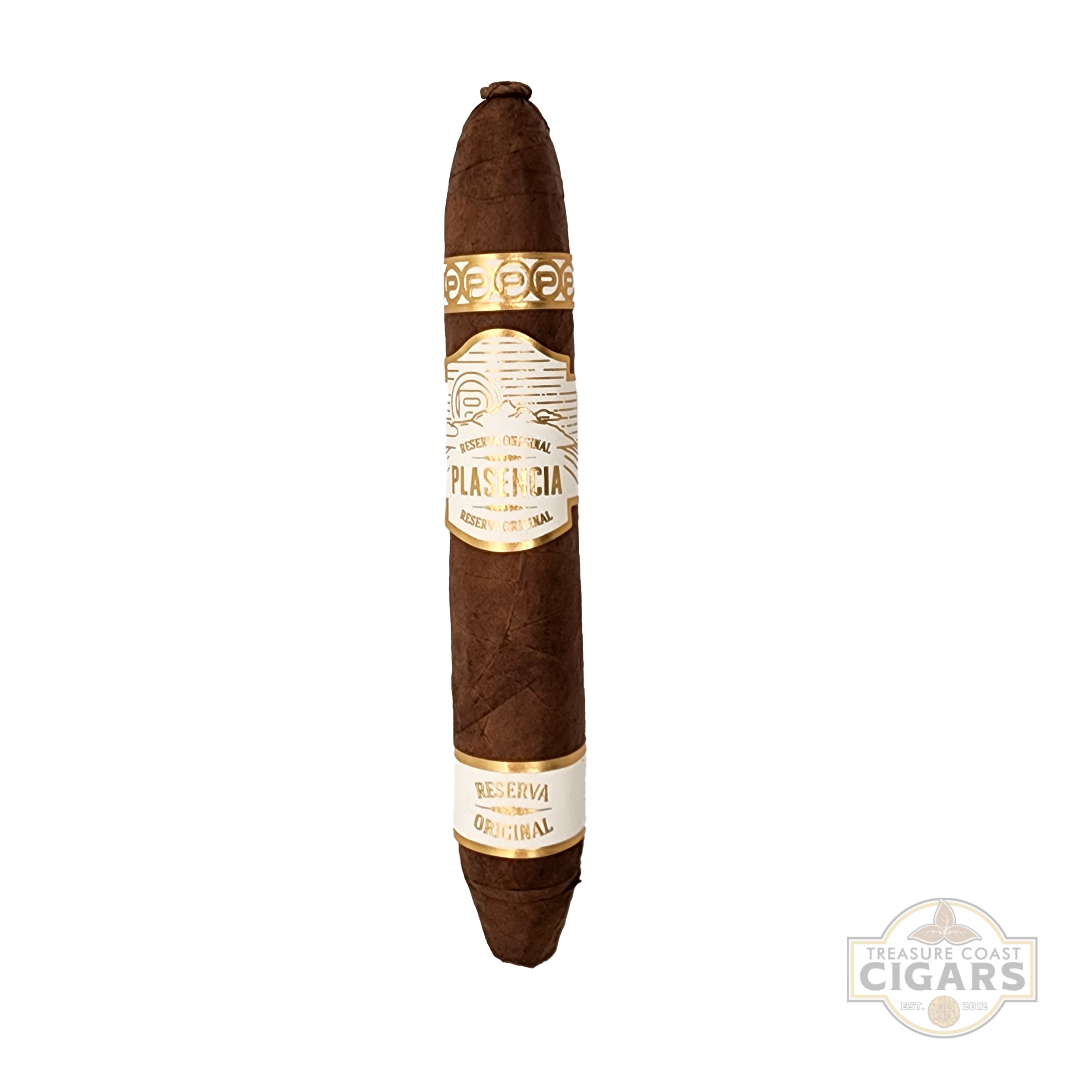 Plasencia Cigar with branding on a white background