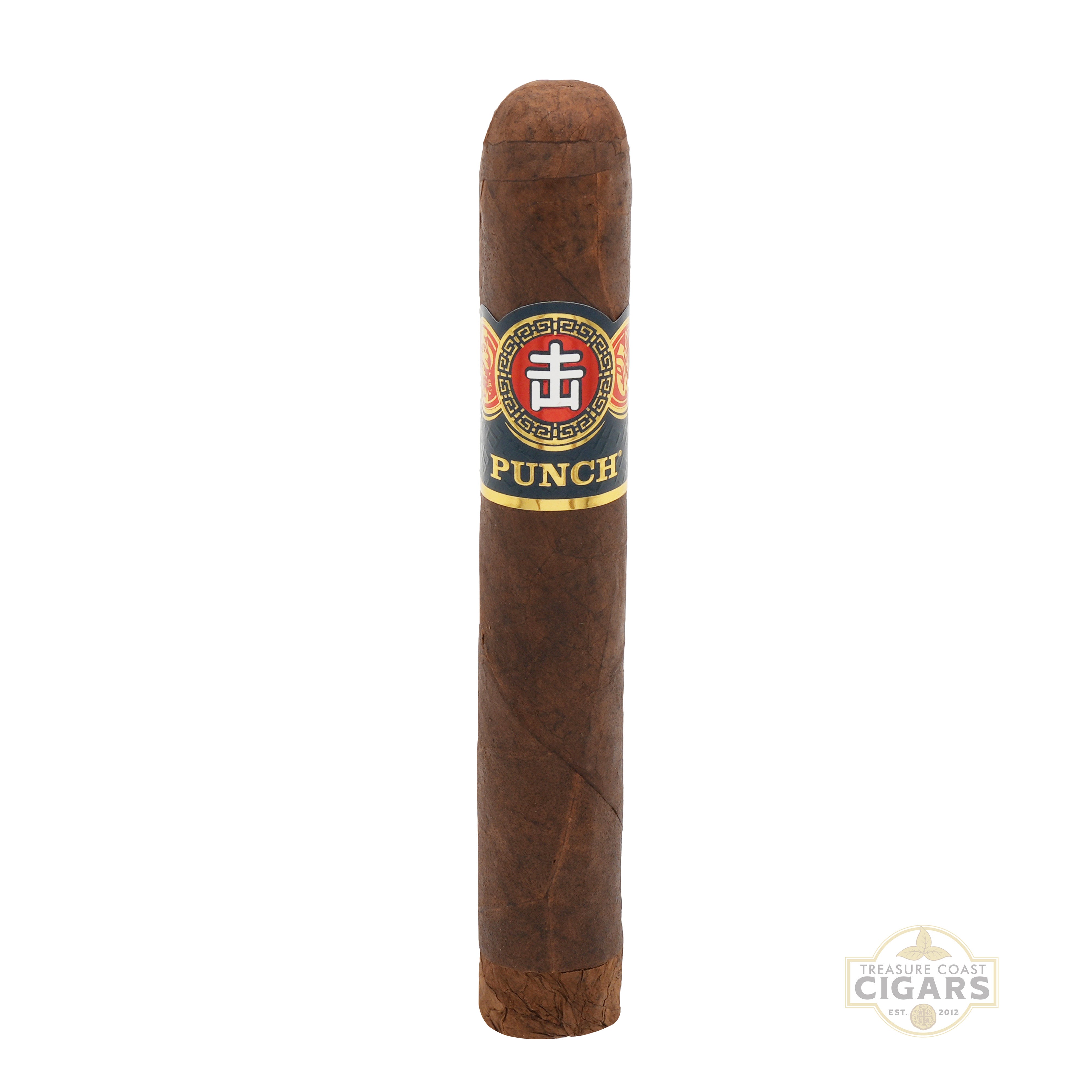 Cigar with a visible brand label on a white background