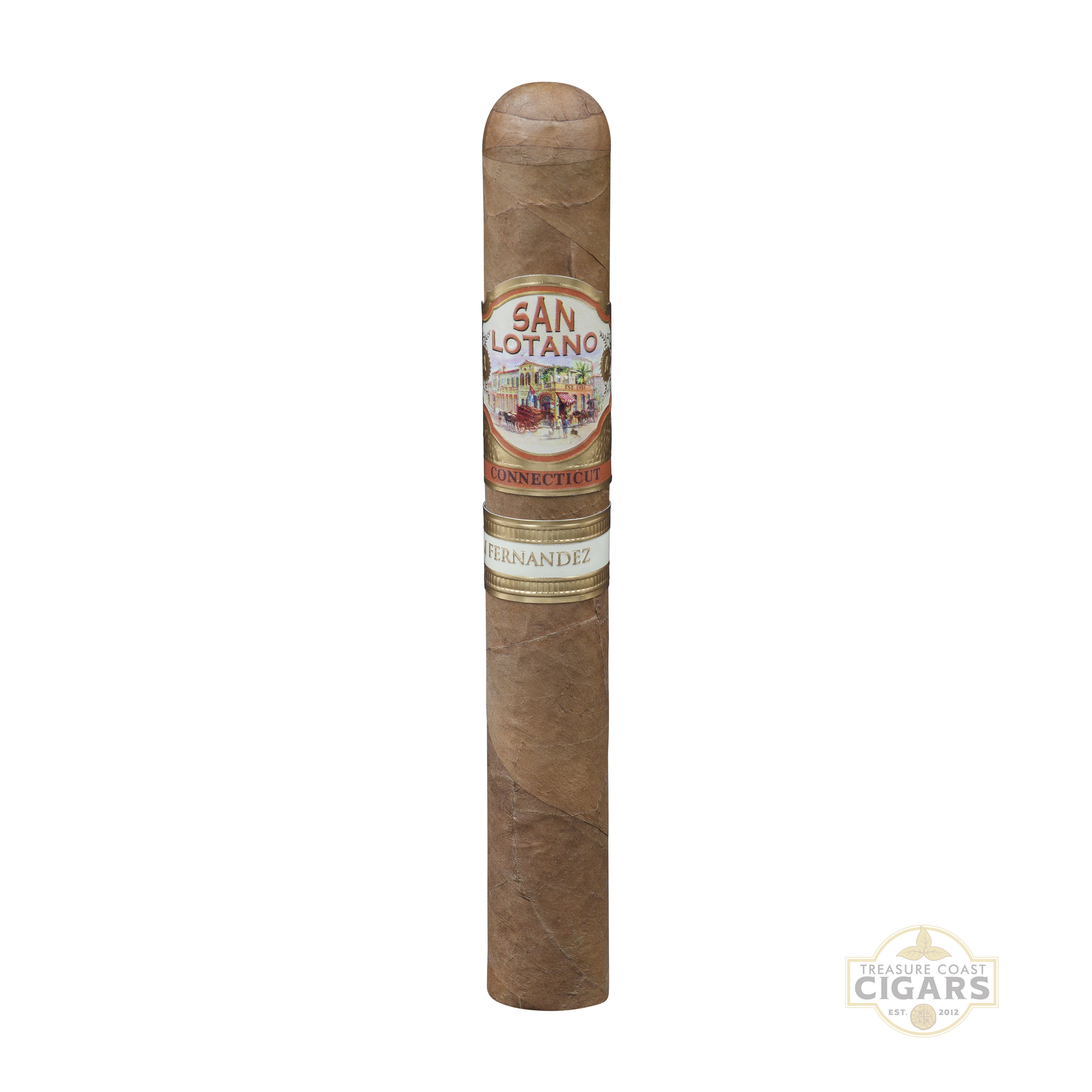Cigar with 'San Lotano' label on a white background