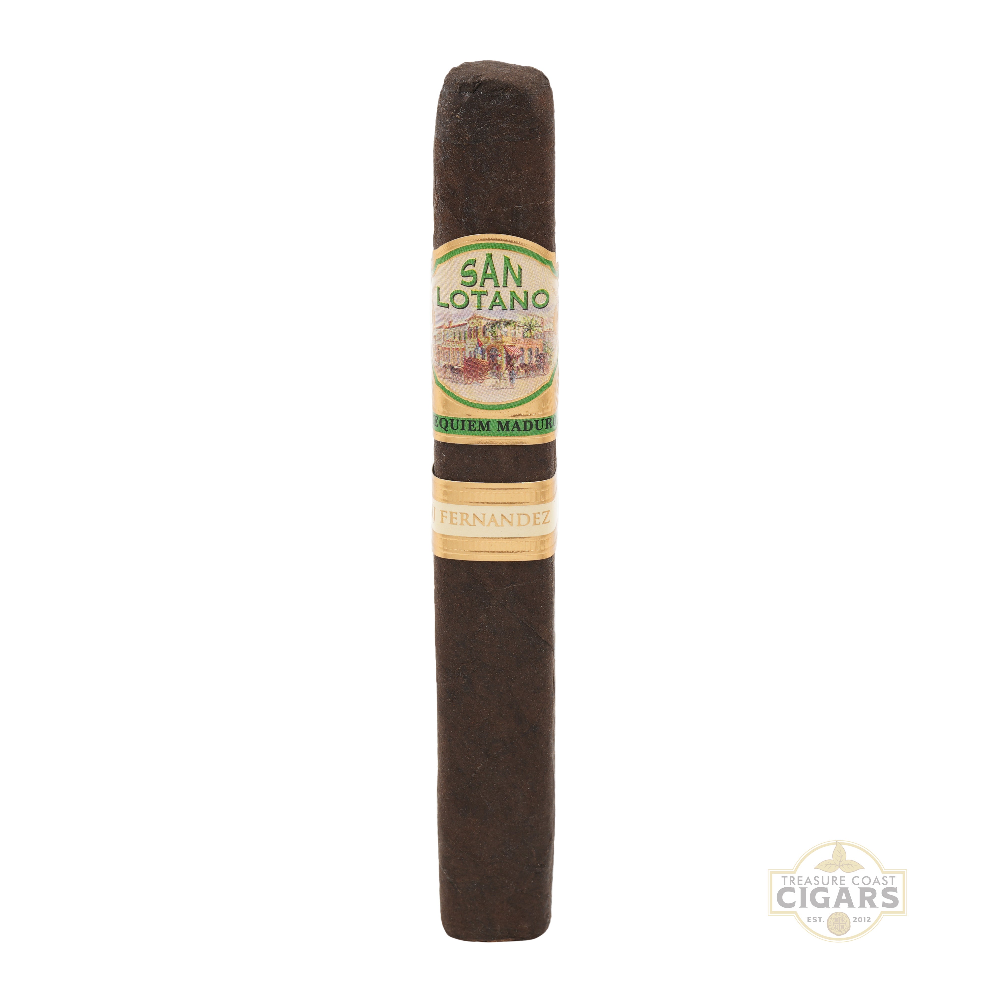Cigar with 'San Lotano' label on a white background