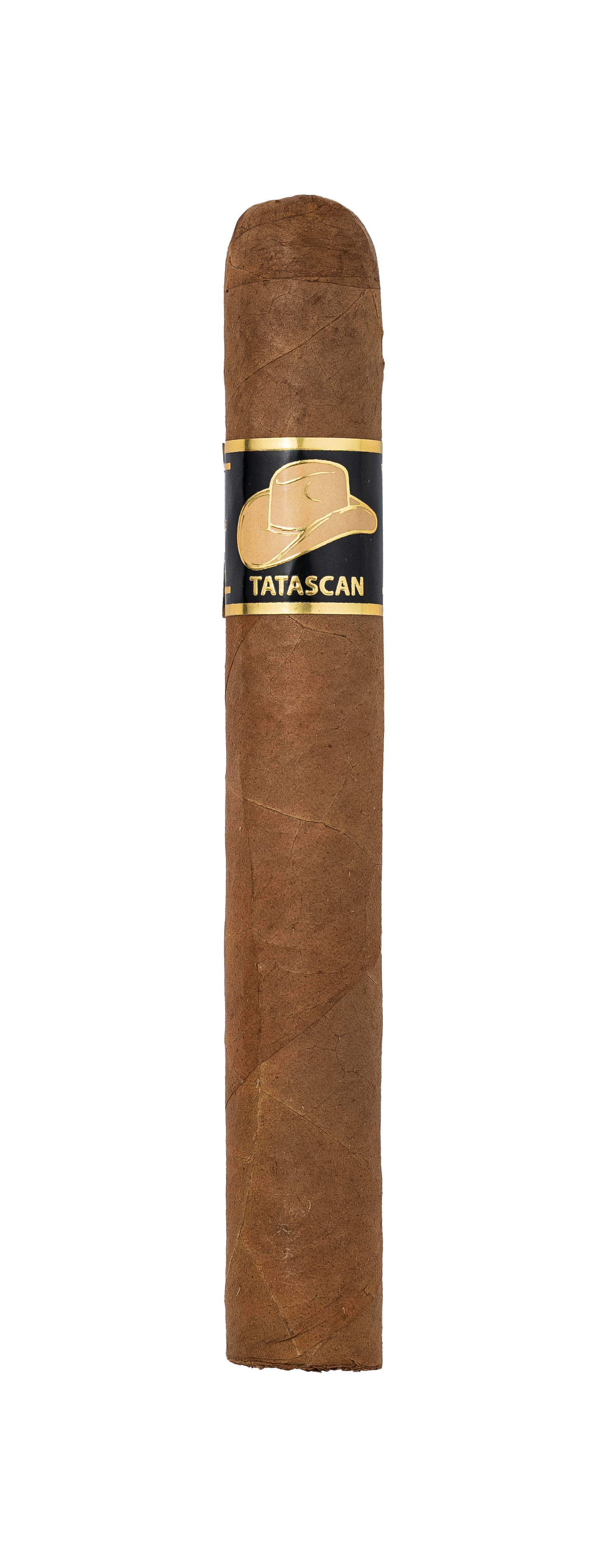 Cigar with 'Tatascan' label on a white background