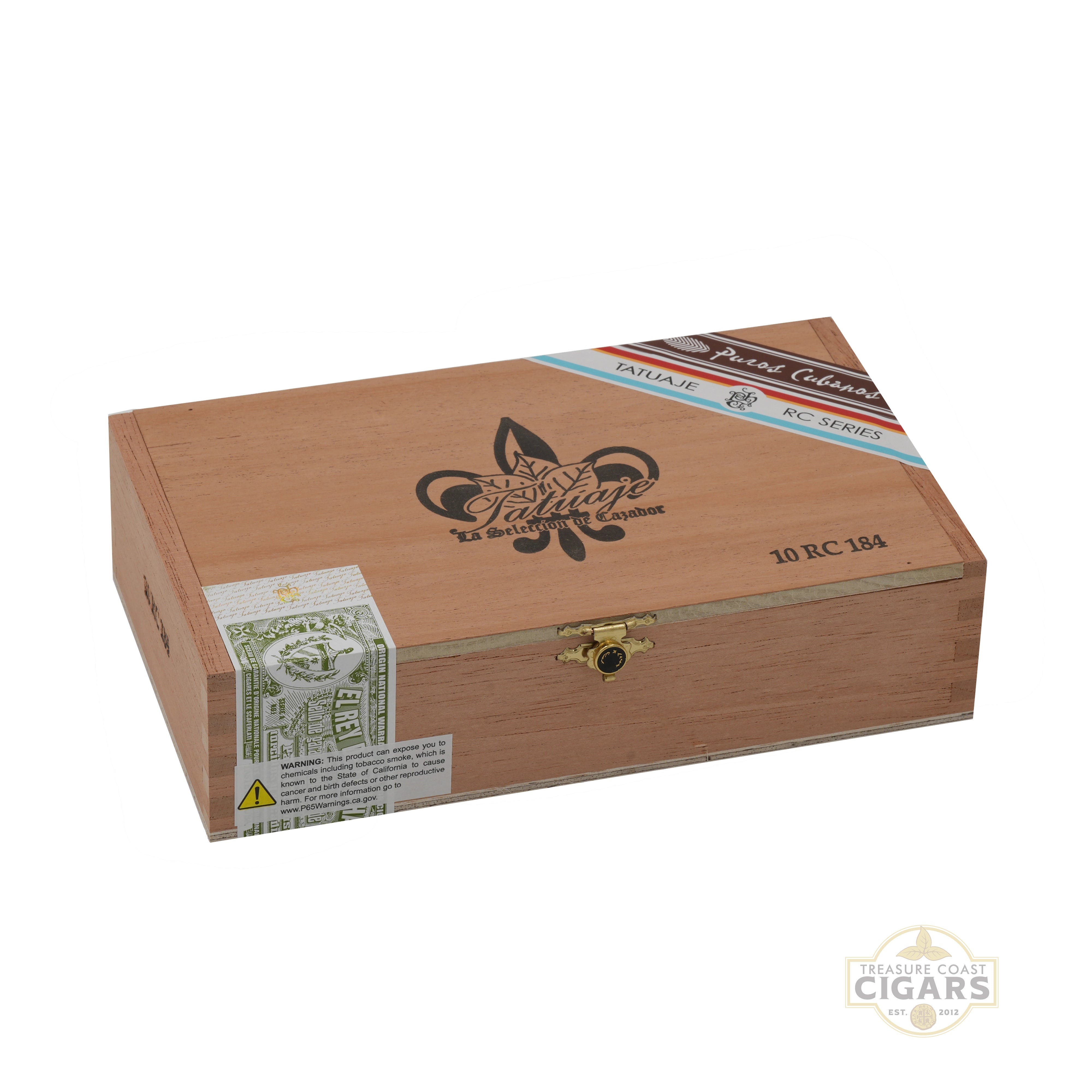 Tatuaje RC 184 Cigar box with brand logo on a white background