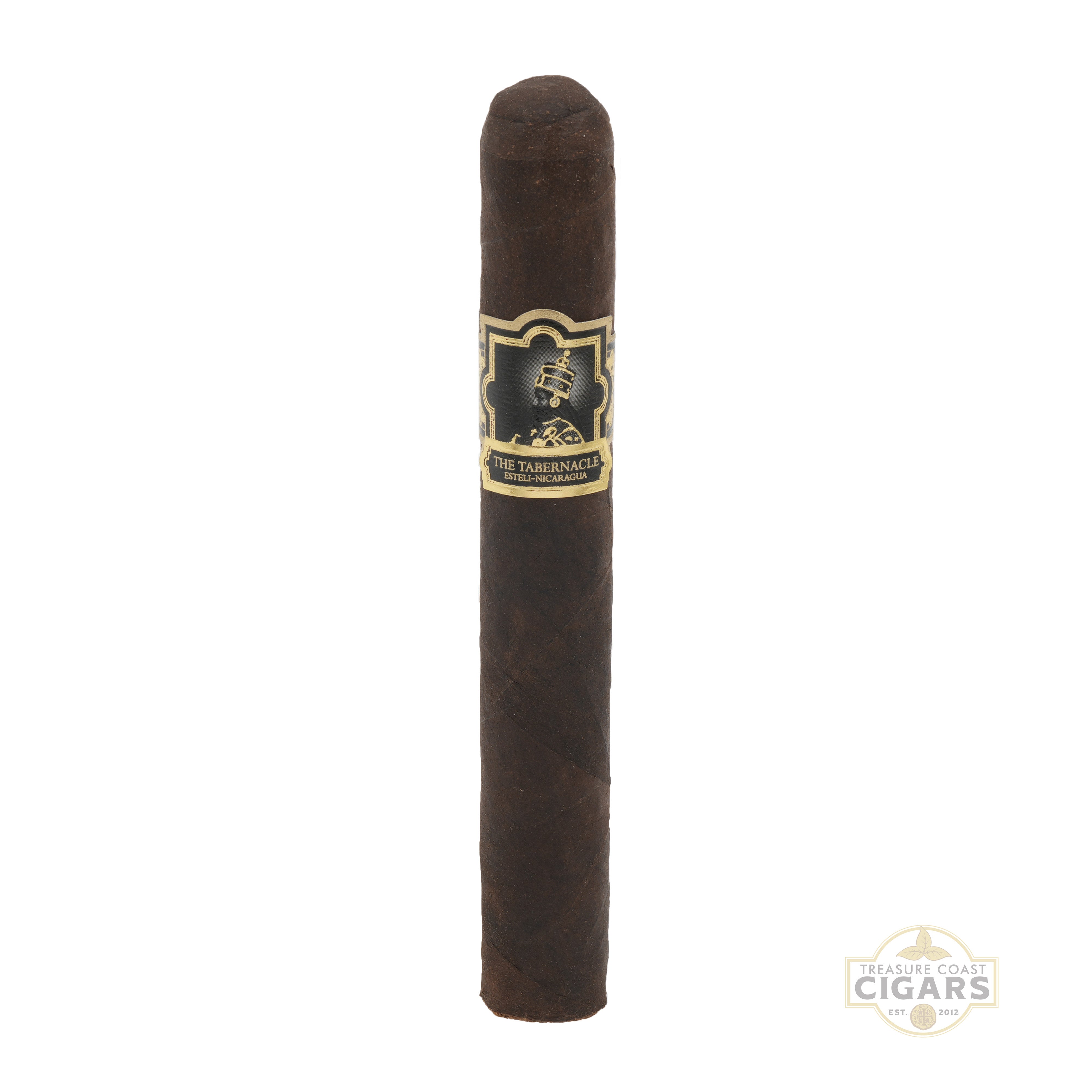 Cigar with a label on a white background