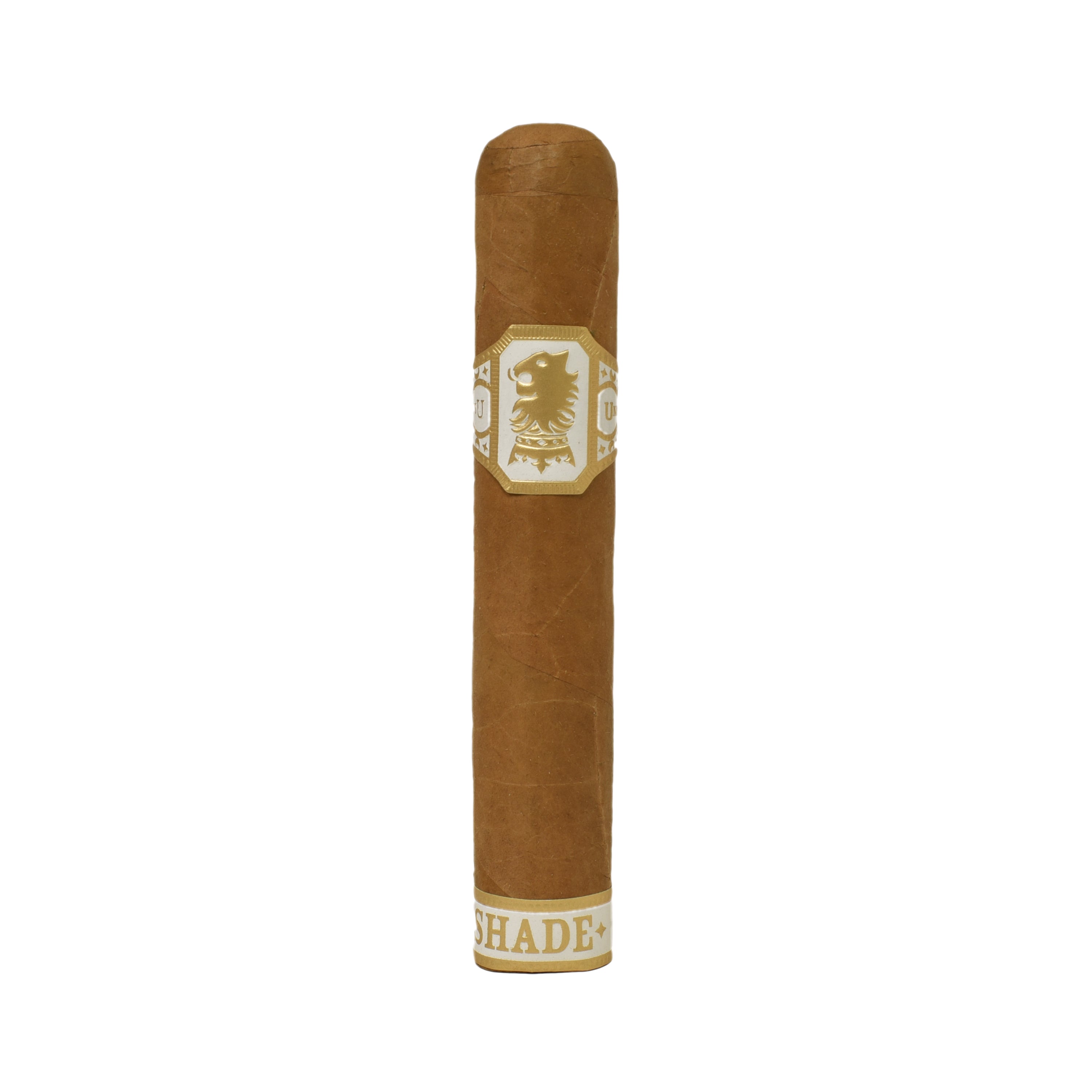 Cigar with a brand logo on a white background